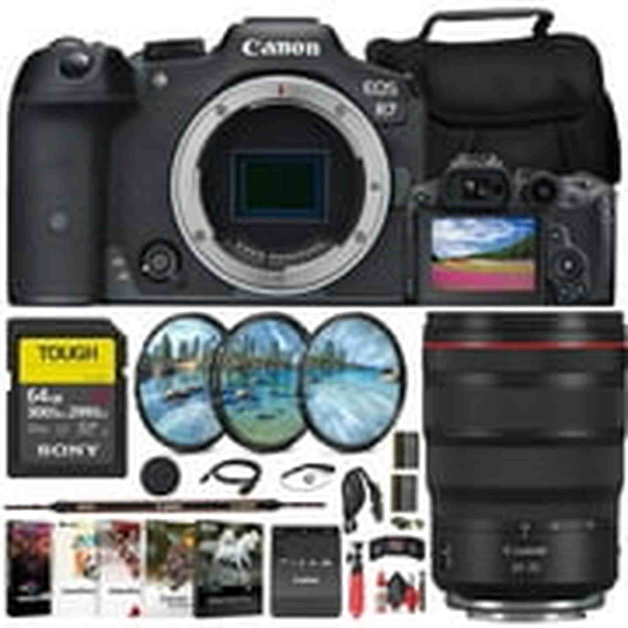 Canon EOS R7 Mirrorless Camera + Canon 24-70mm Lens + 64GB Card + Bag + More Canon