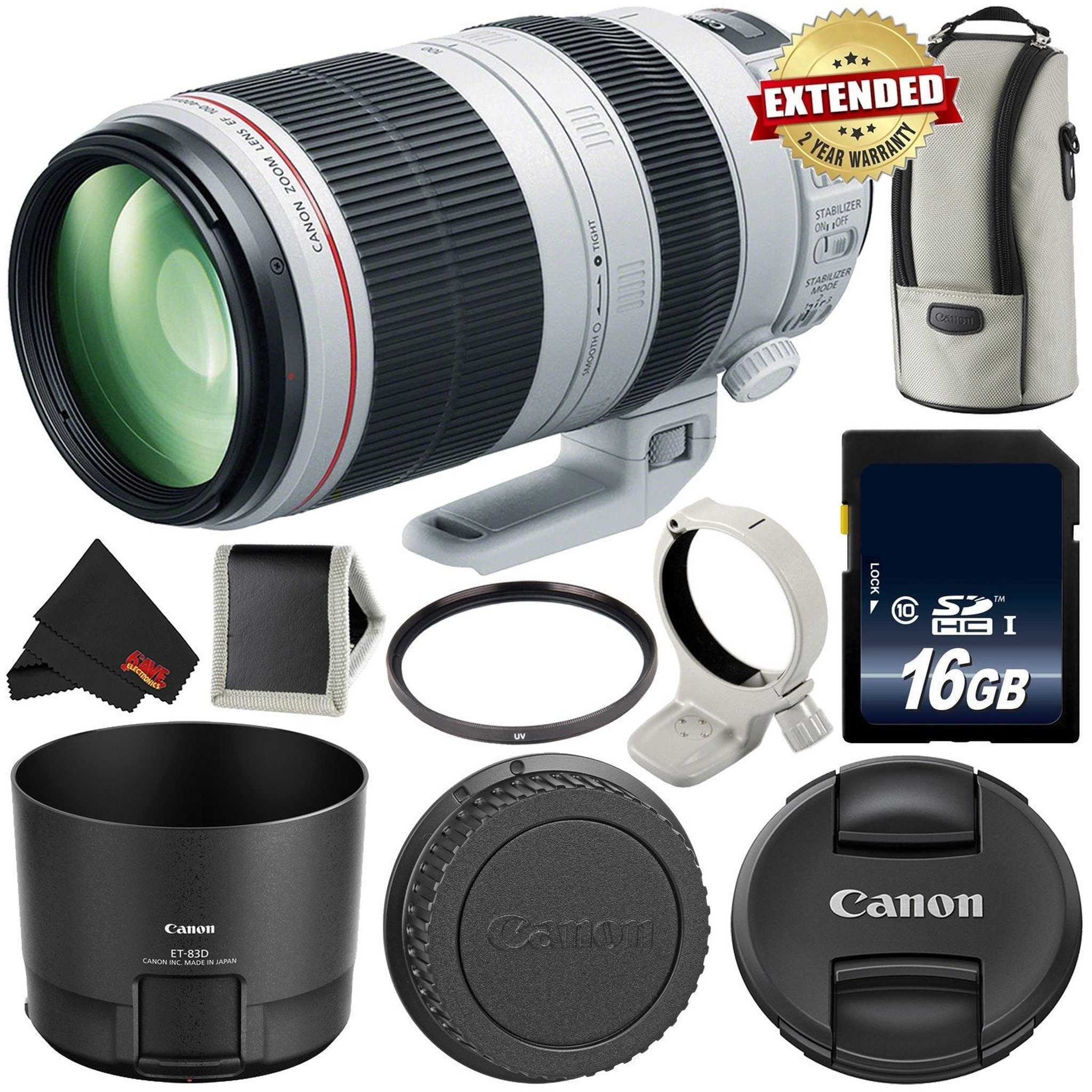 Canon EF 100-400mm f/4.5-5.6L is II USM Lens International Version 9524B002 - Essential Bundle