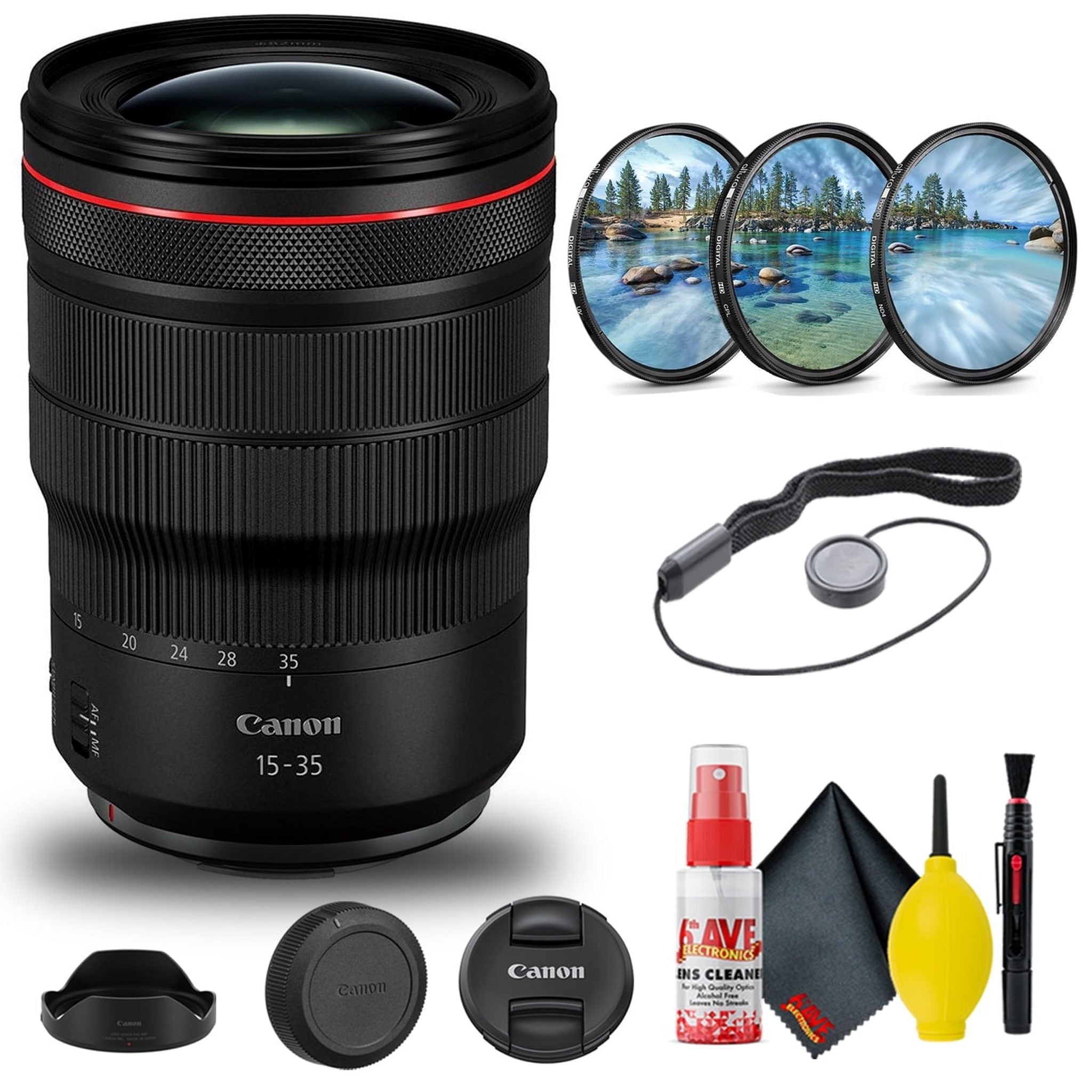 Canon RF 15-35mm f/2.8L IS USM Lens 3682C002 + Filter Kit + Cap Keeper + More Canon