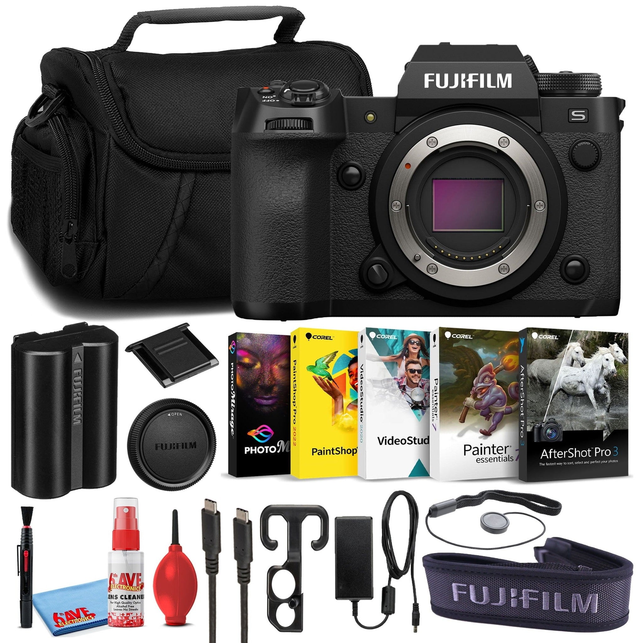 Fujifilm X-H2S Mirrorless Camera Body Only Black Corel Software Bundle Fujifilm