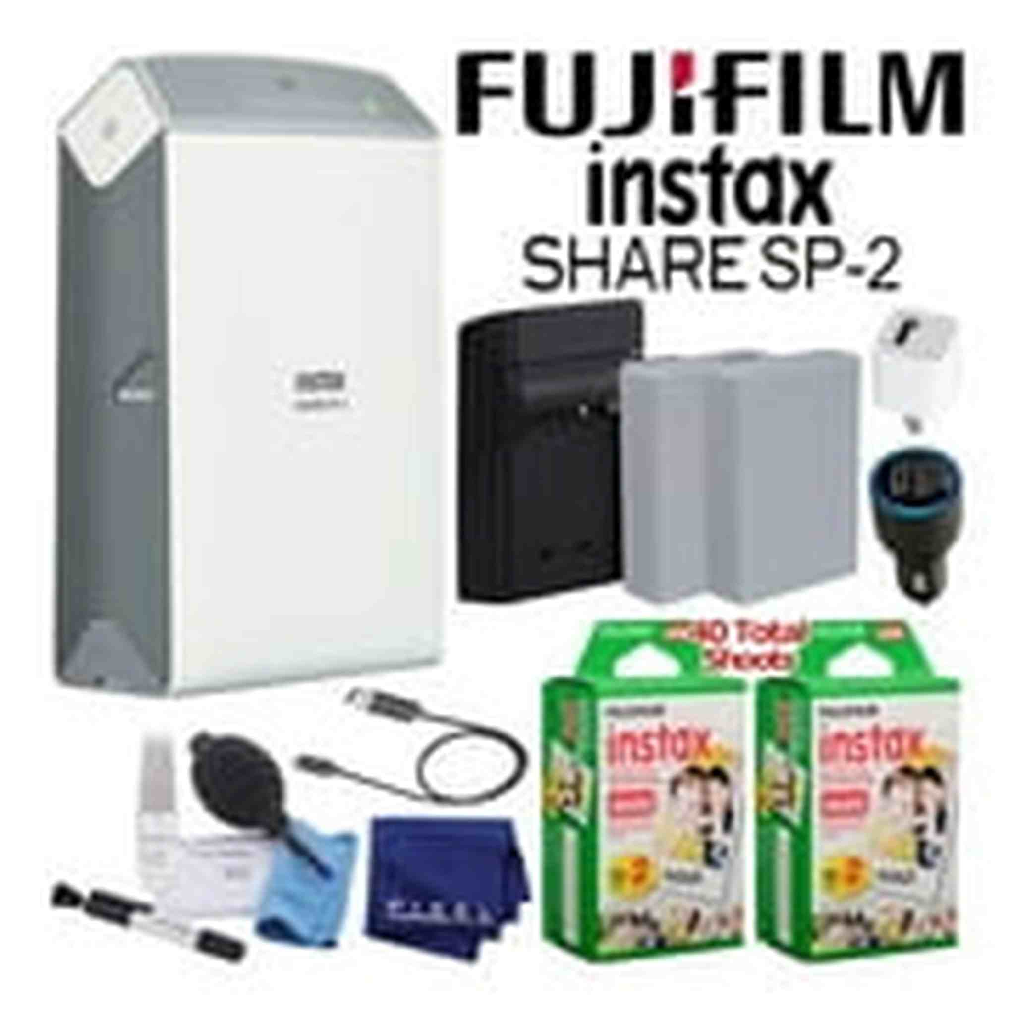 Fujifilm Instax Share SP-2 Smartphone Printer with 40 Films + Battery Fujifilm