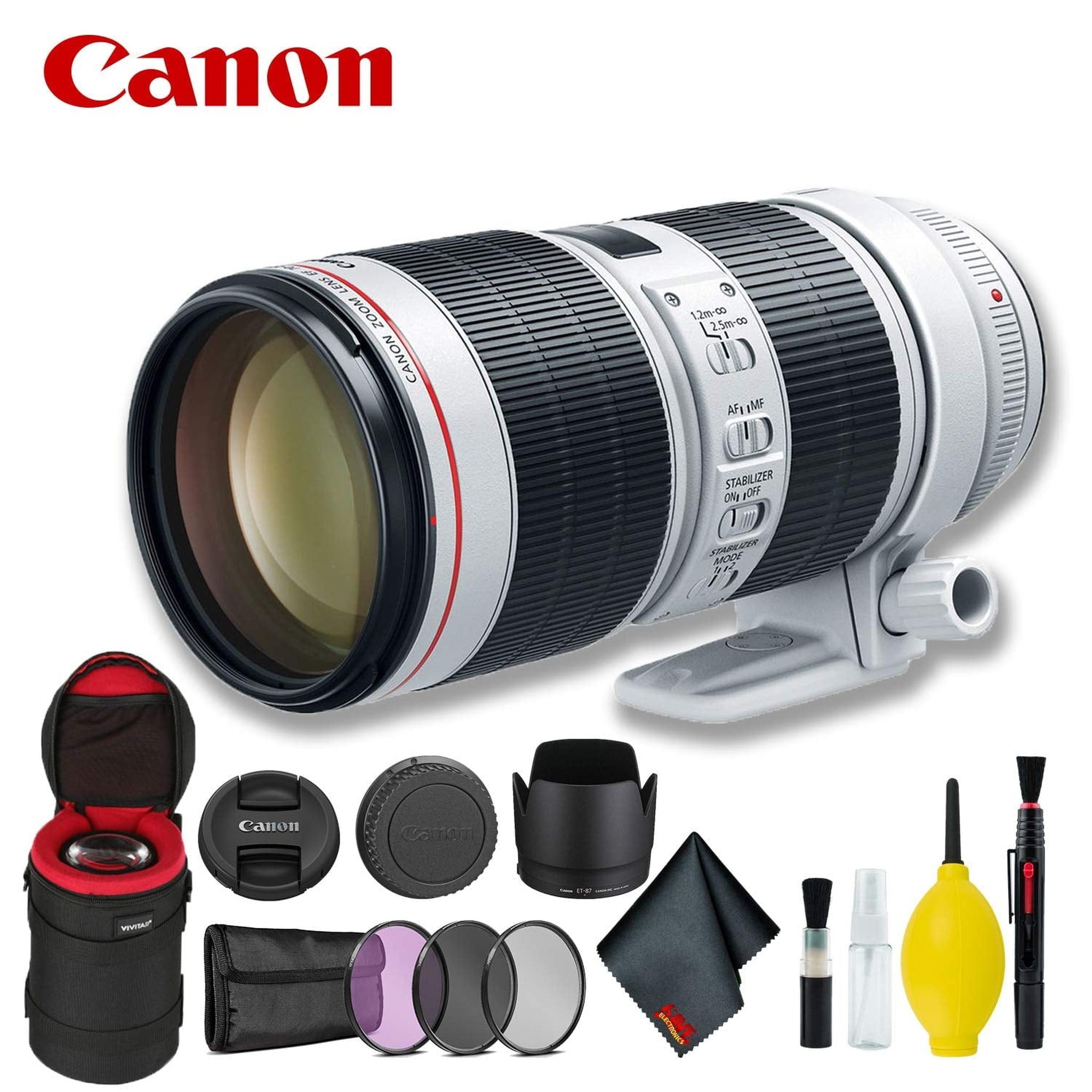 Canon EF 70-200mm f/2.8L is III USM Lens International Model w/Filter Kit + Lens Case Bundle Canon