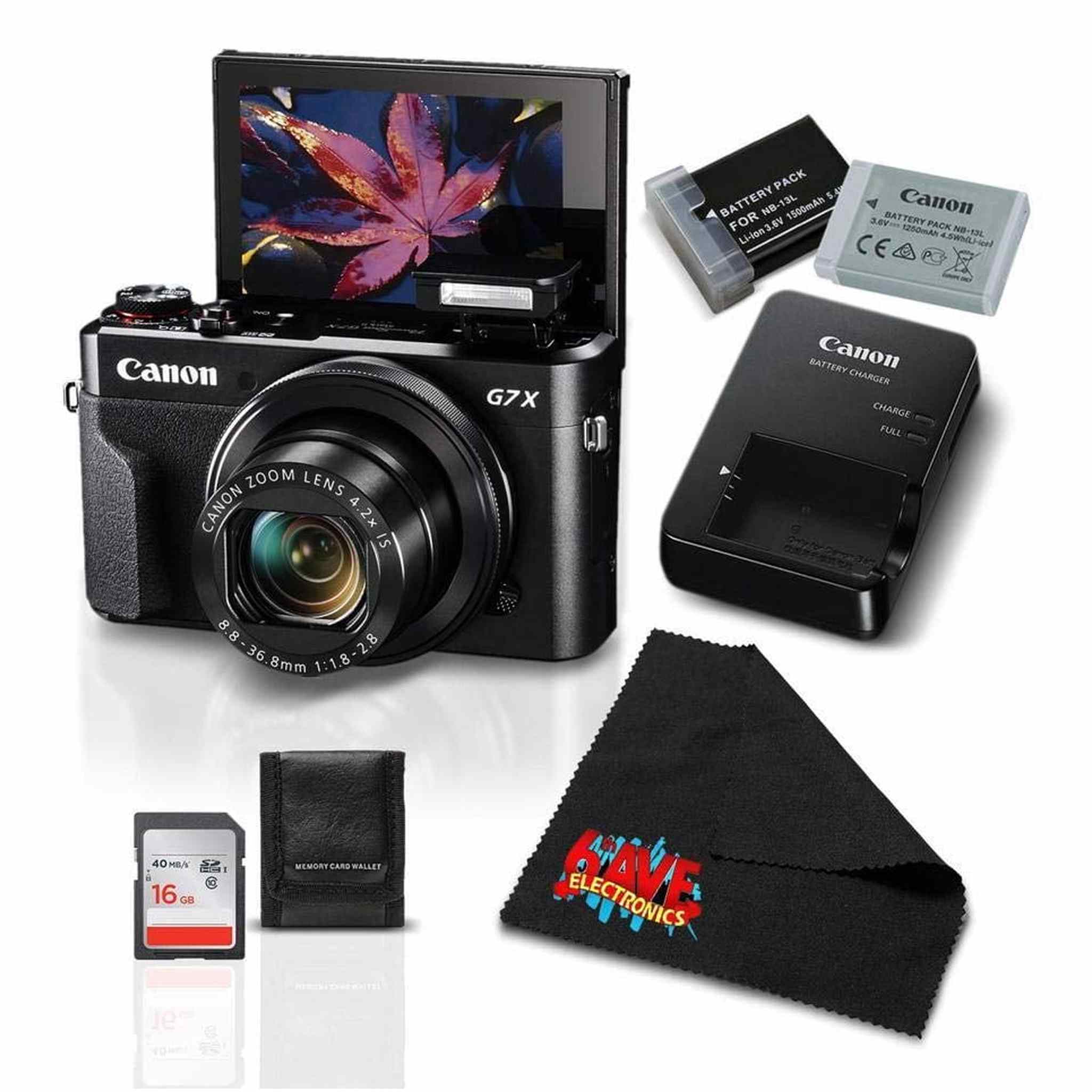 Canon PowerShot G7 X Mark II Digital Camera 1066C001 International Model Bundle with Spare Battery + 16GB Memory Card Canon