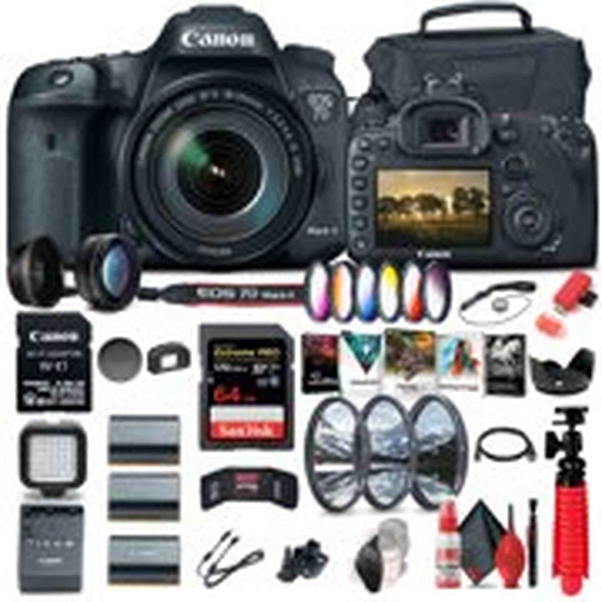 Canon EOS 7D Mark II DSLR Camera W/ 18-135mm f/3.5-5.6 IS USM Lens & W-E1 Pro Bundle Canon