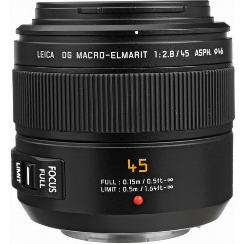 Panasonic Leica DG Macro-Elmarit 45mm f/2.8 ASPH. MEGA O.I.S. Lens With Bag Bundle Panasonic