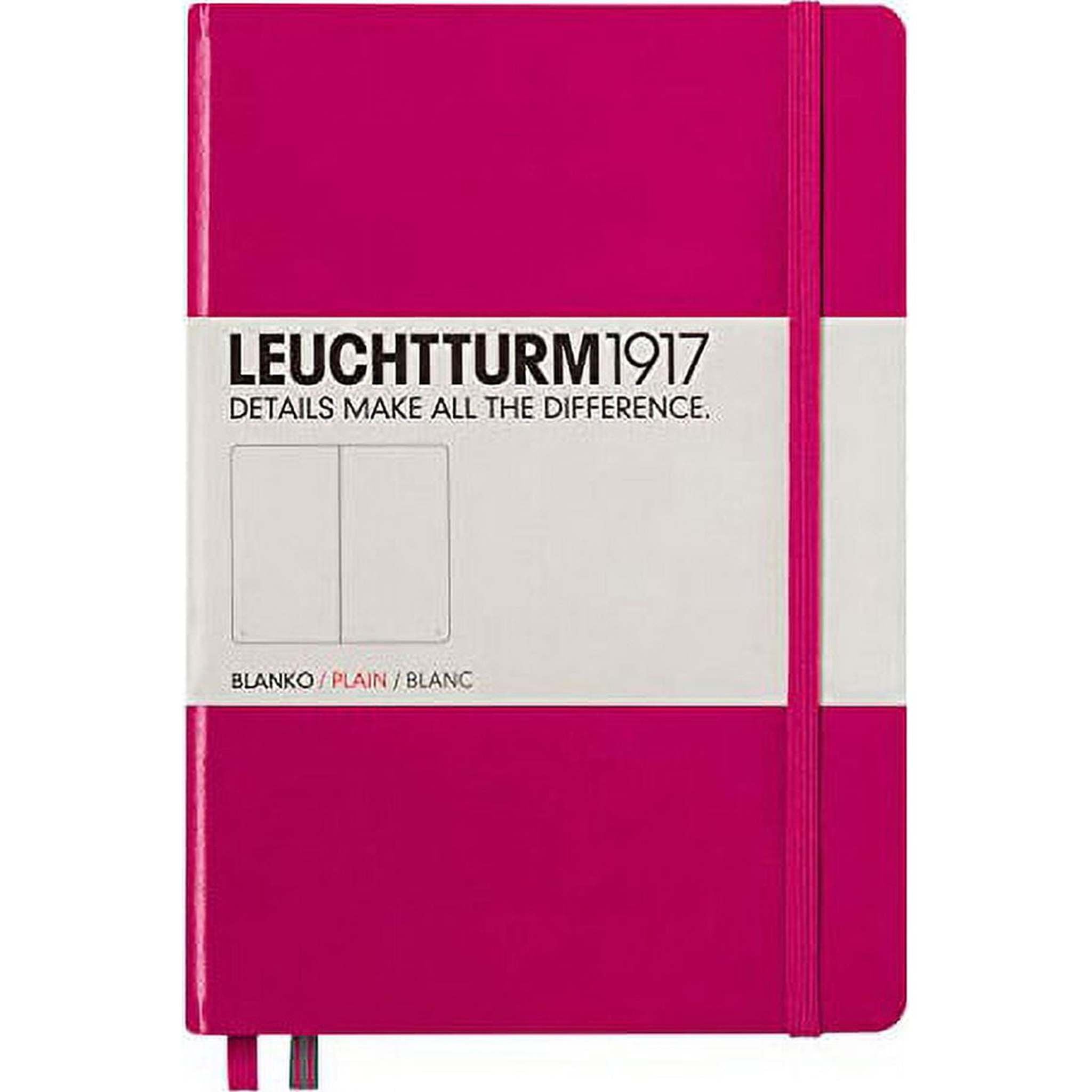 LEUCHTTURM1917 - Medium A5 Plain Hardcover Notebook Berry - 251 Numbered Pages Leuchtturm