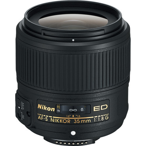 Nikon AF-S NIKKOR 35mm f/1.8G ED Lens Includes Filter Kits and Tripod Intl Model Nikon