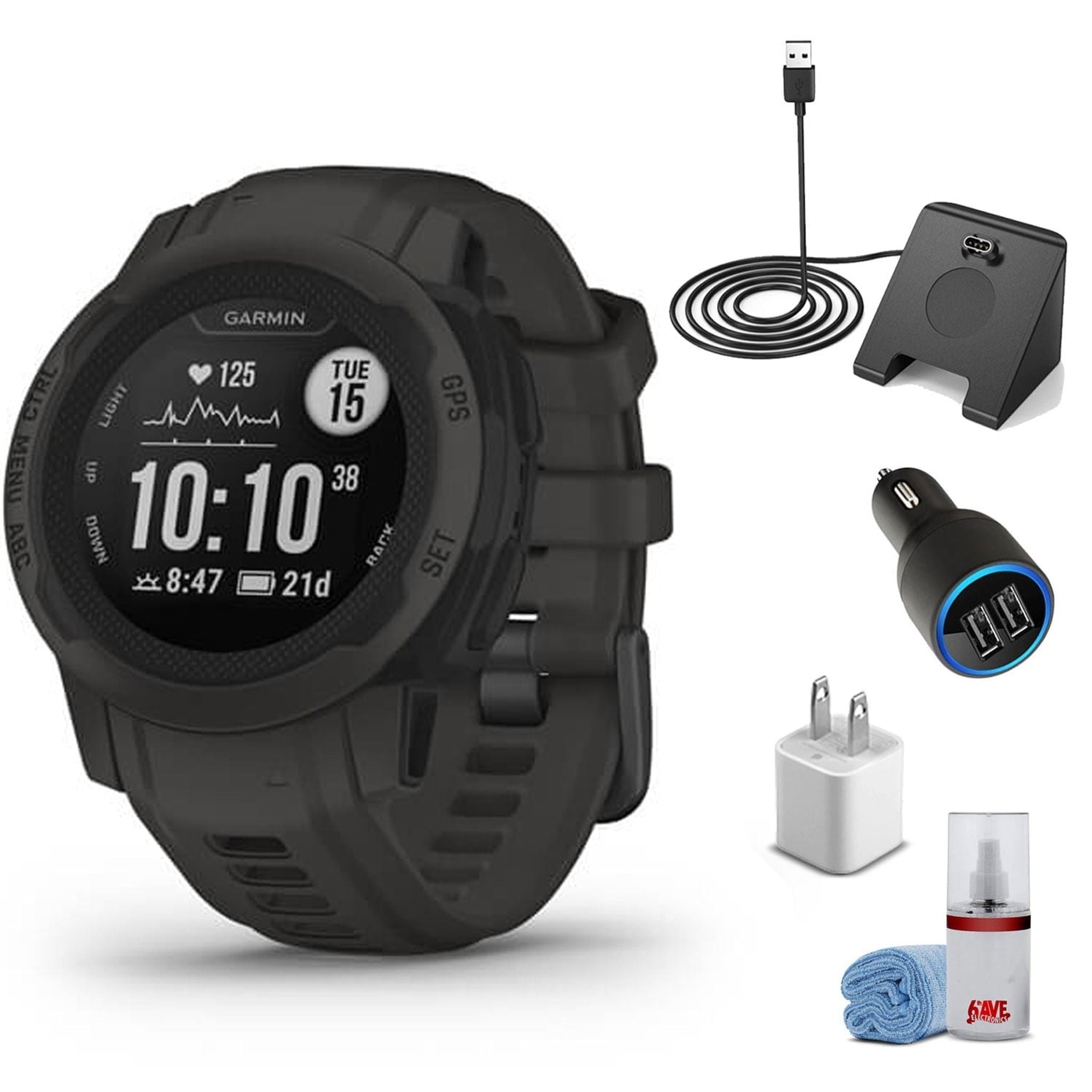 Garmin Instinct 2S - Standard Edition-Graphite With Basic Accessory Kit Garmin