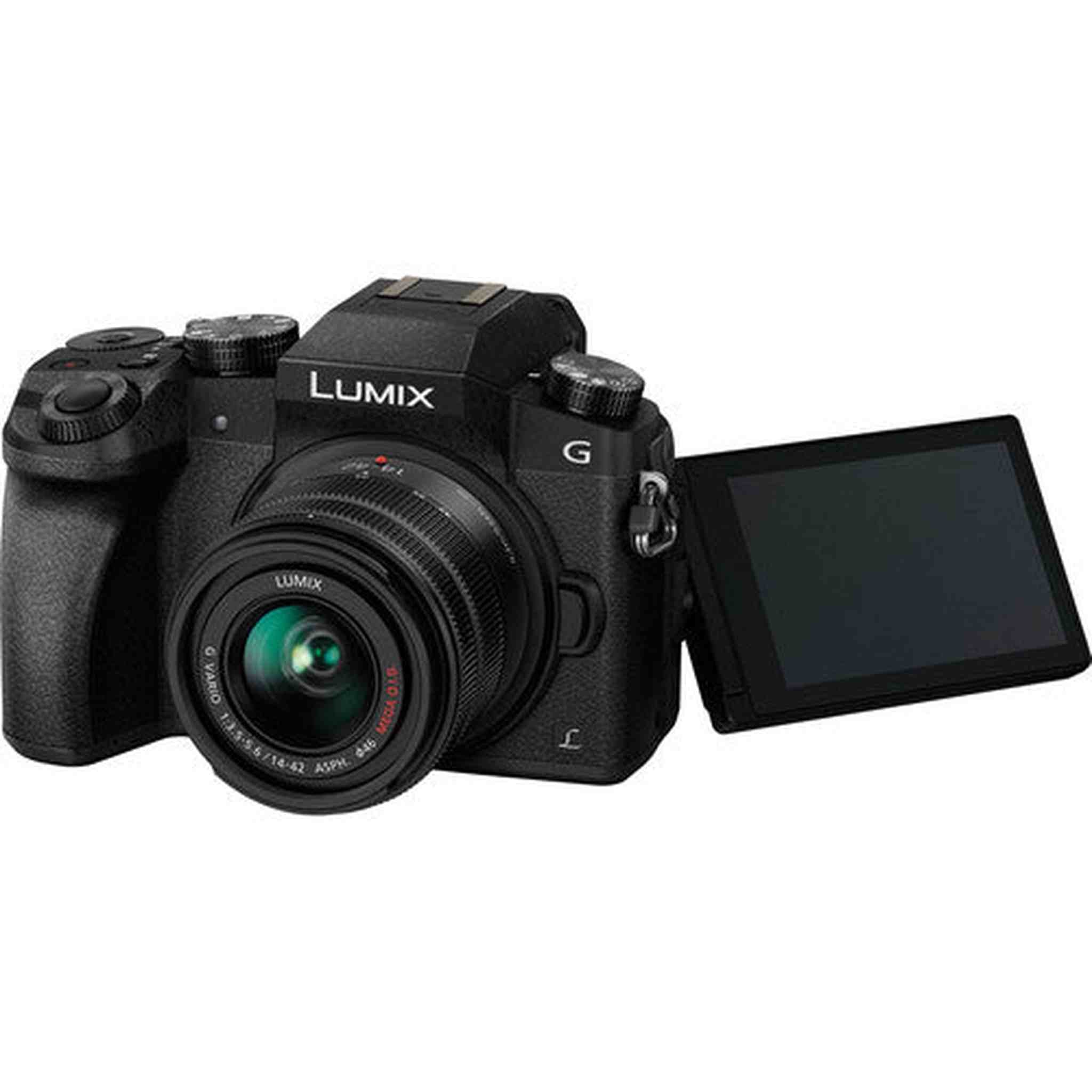 PANASONIC LUMIX G7 4K Mirrorless Camera, with 14-42mm MEGA O.I.S. Lens, 16 Megapixels, 3 Inch Touch LCD, DMC-G7KK USA BLACK Panasonic