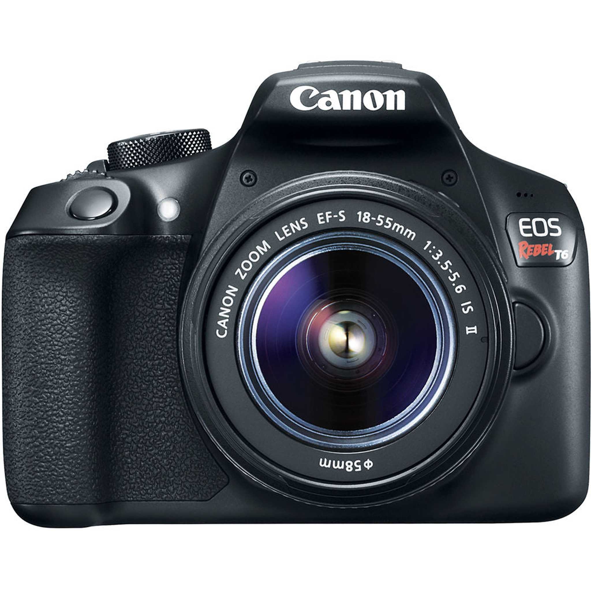 Canon EOS Rebel T6 DSLR Camera W/ 18-55mm Lens + Monitor + Mic + 64GB Card + More Canon