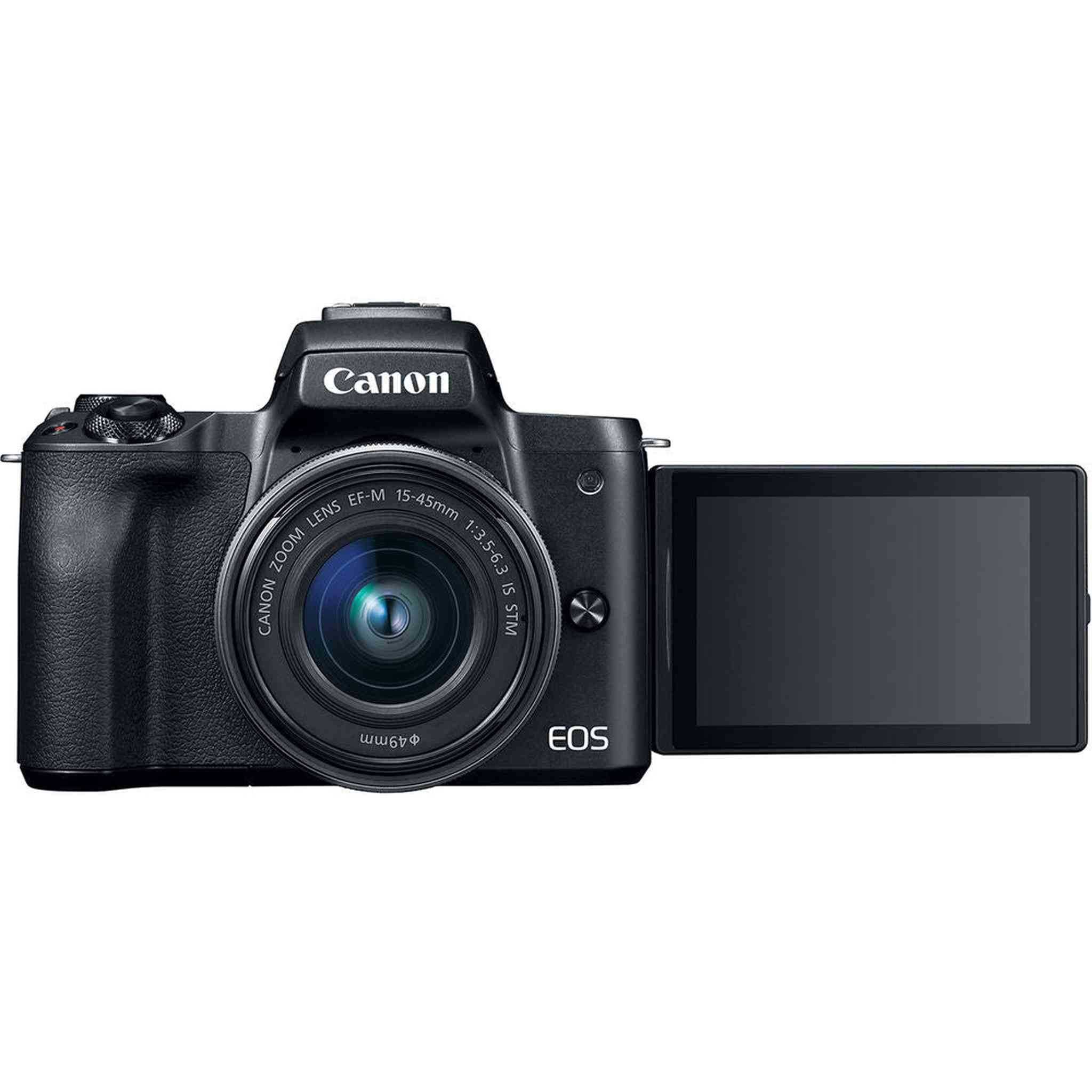 Canon EOS M50 Mirrorless Camera W/15-45mm Lens Black 2680C011 - Advanced Bundle Canon