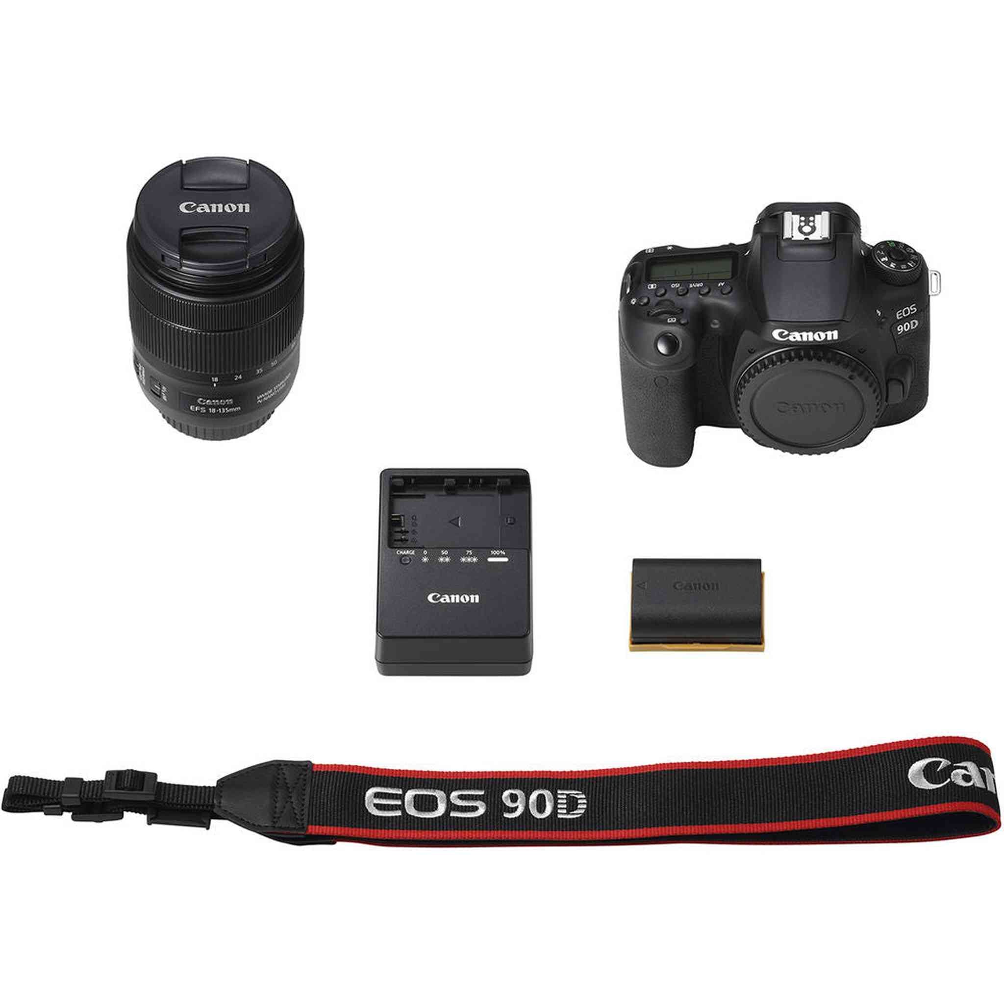 Canon EOS 90D Camera W/ 18-135mm and Canon EF-S 55-250mm Lenses - Basic Bundle Canon