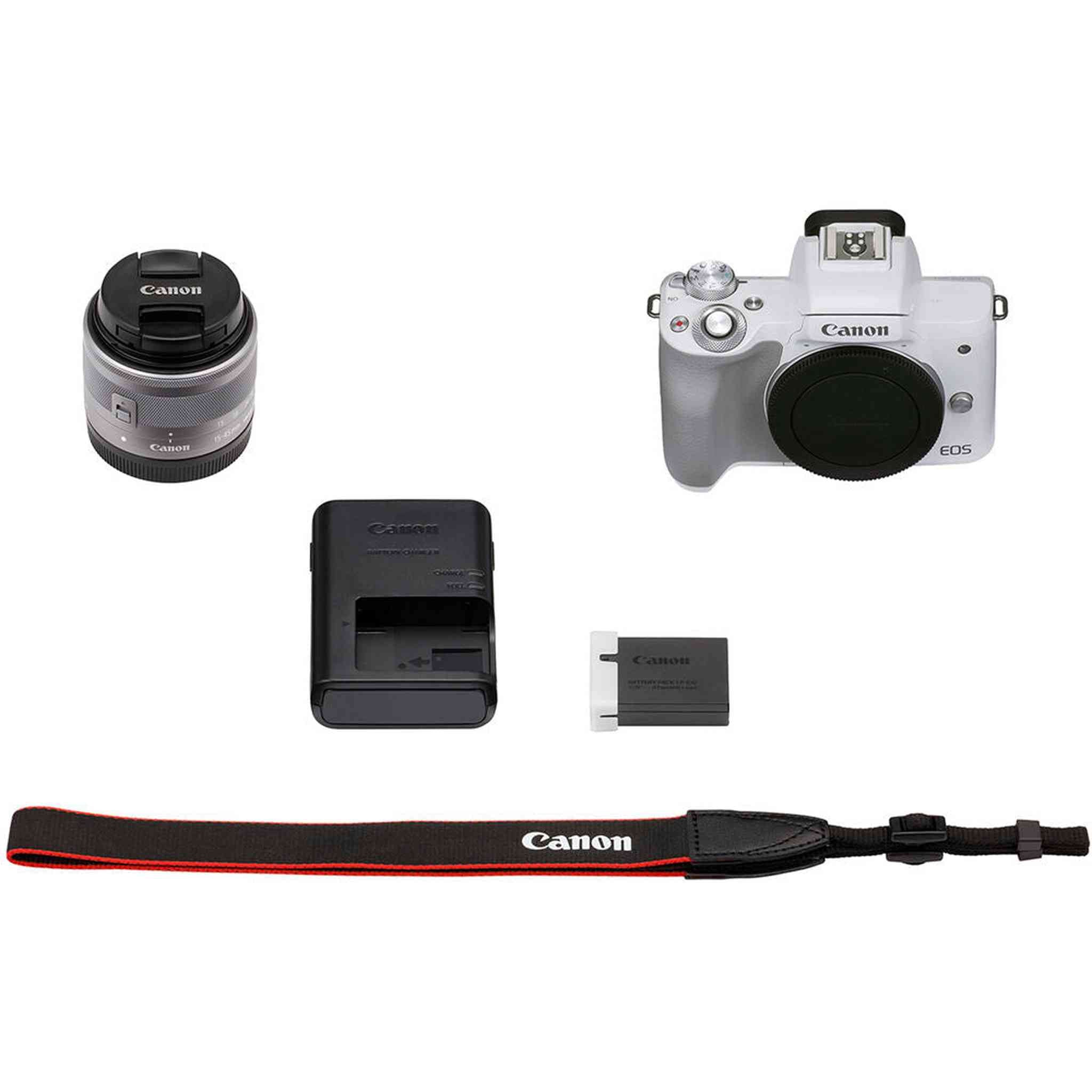 Canon EOS M50 Mark II Mirrorless Camera W/ 15-45mm Lens + 64GB Card Monitor Bundle Canon