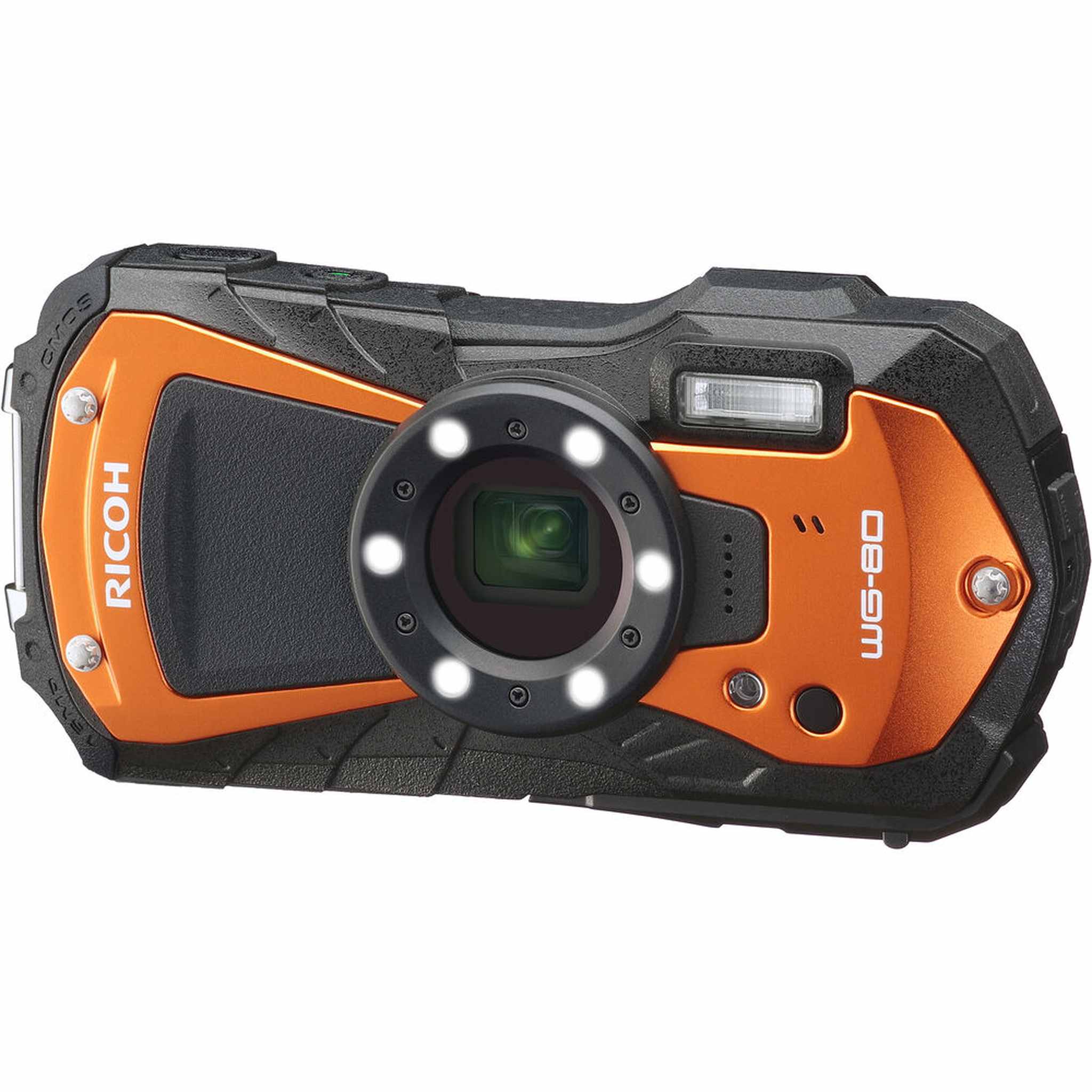 Ricoh WG-80 Waterproof Digital Camera Orange with Accessories Ricoh