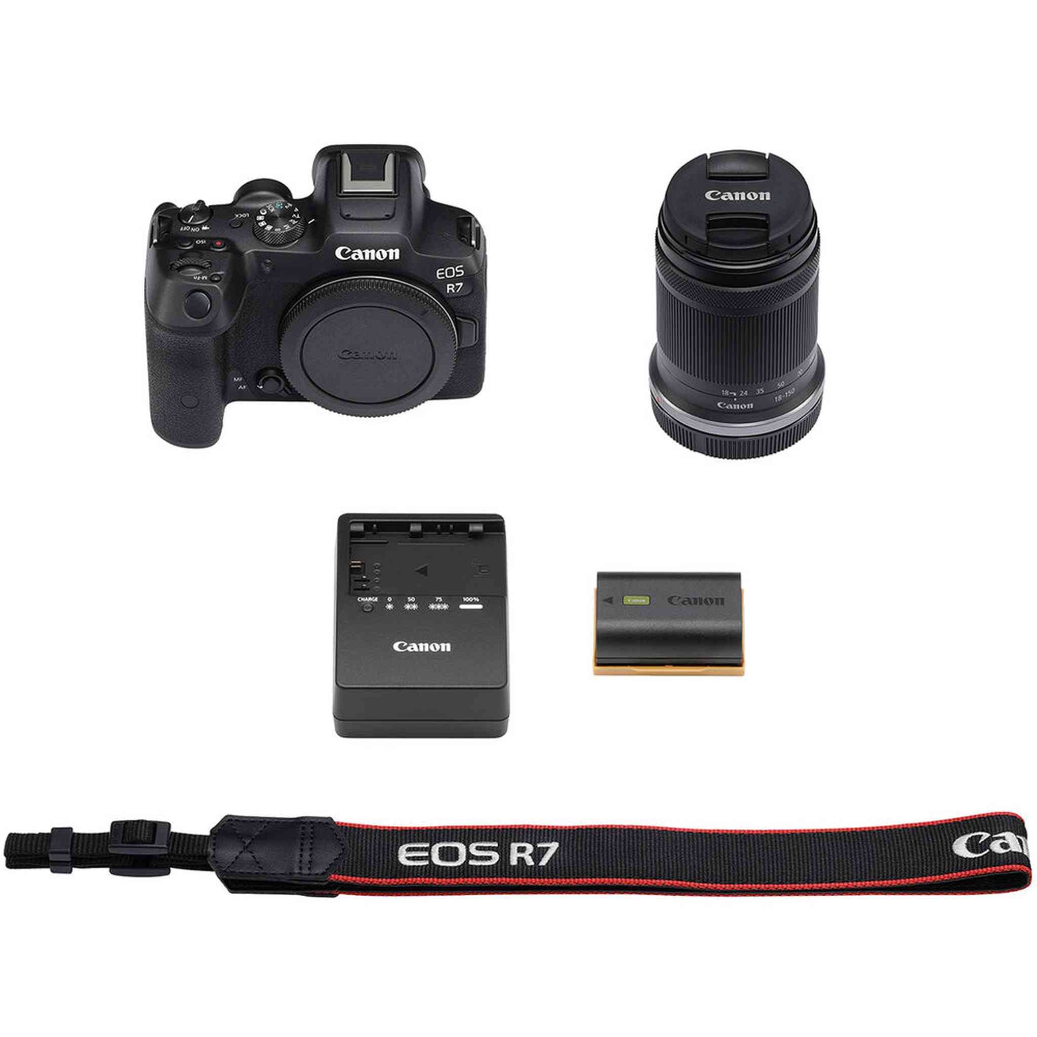 Canon EOS R7 Mirrorless Camera W/ 18-150mm Lens + 2 x Sony 64GB TOUGH SD Card Canon