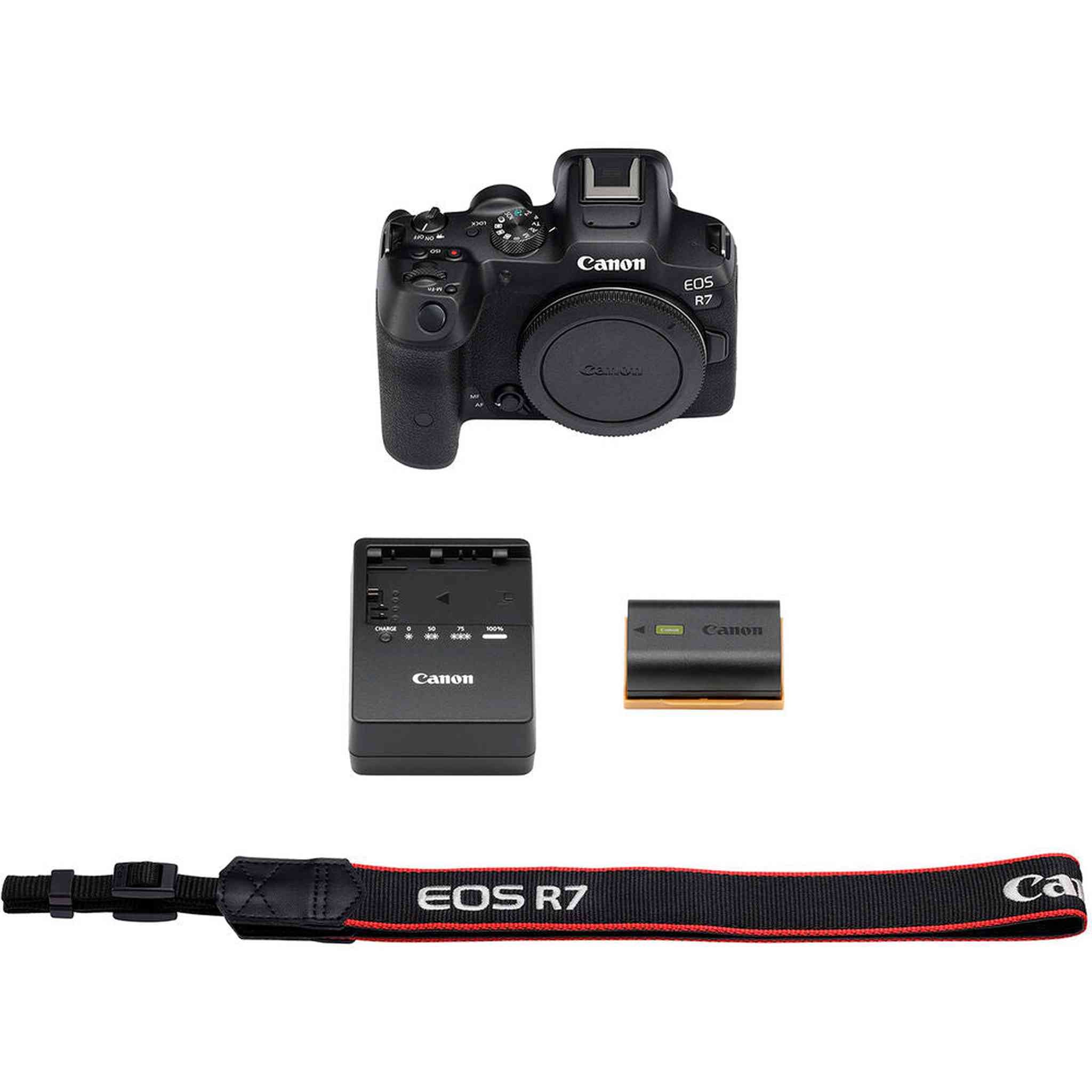 Canon EOS R7 Mirrorless Camera + 4K Monitor + Mic + 64GB TOUGH Card + Bag + More Canon