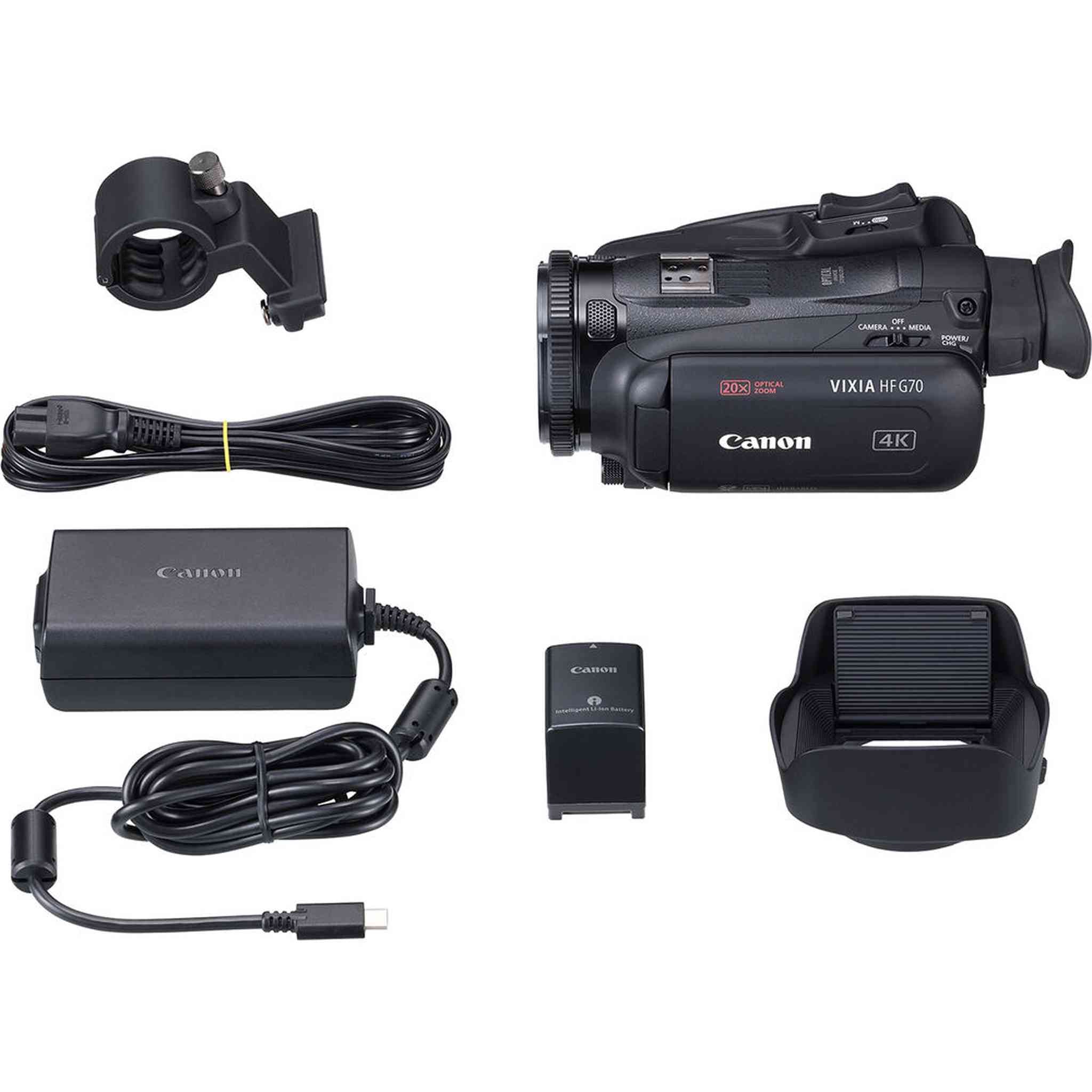 Canon Vixia HF G70 UHD 4K Camcorder + 64GB Memory Card + 2 x BP828 + More Canon