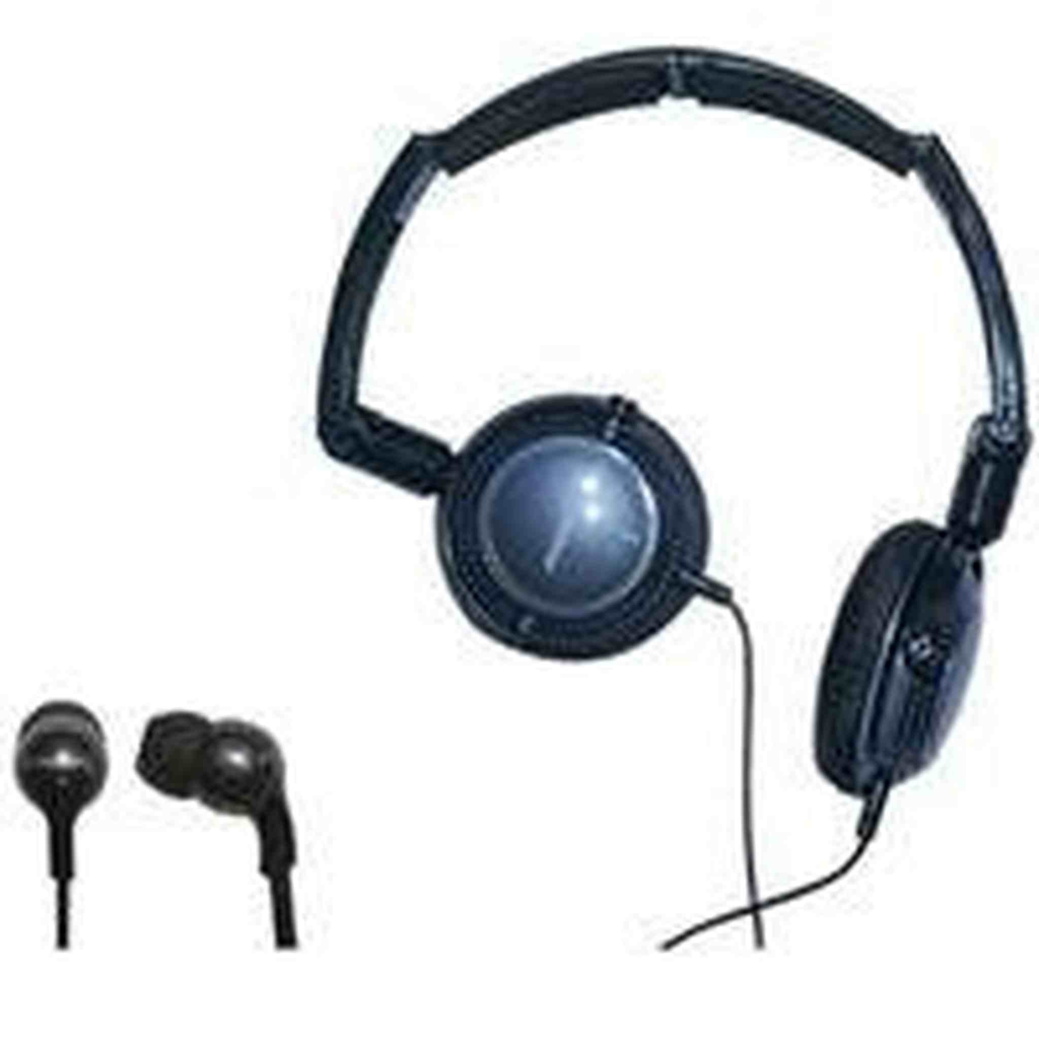 Soniq KABOOM! Headphone/Earphone Combo Pack, 18 Hz to 22 kHz Frequency Response, Black Soniq