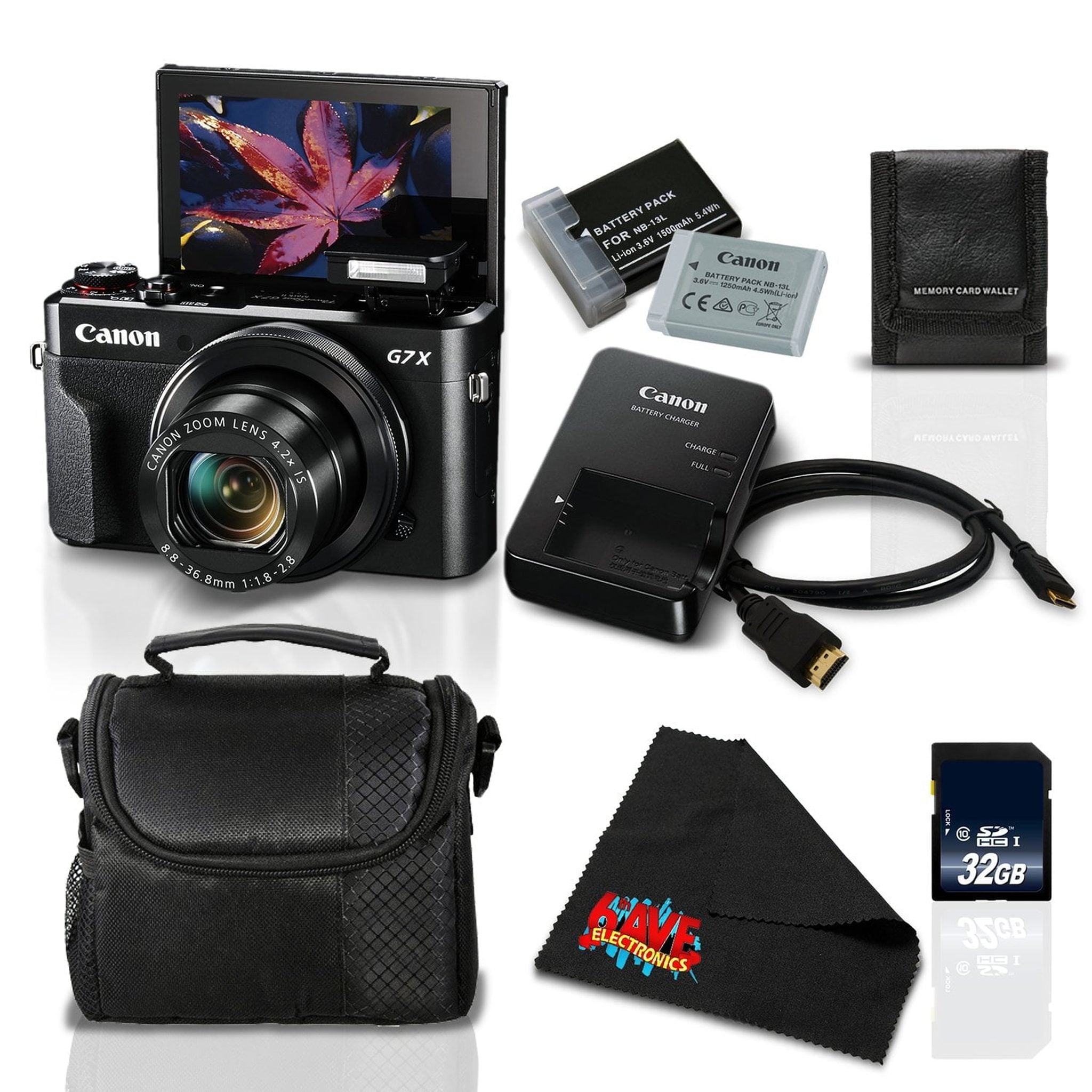 Canon PowerShot G7 X Mark II w/Accessories Bundle -Digital Camera w/1 Inch CMOS Sensor Tilt LCD Screen Touchscreen Acces Canon