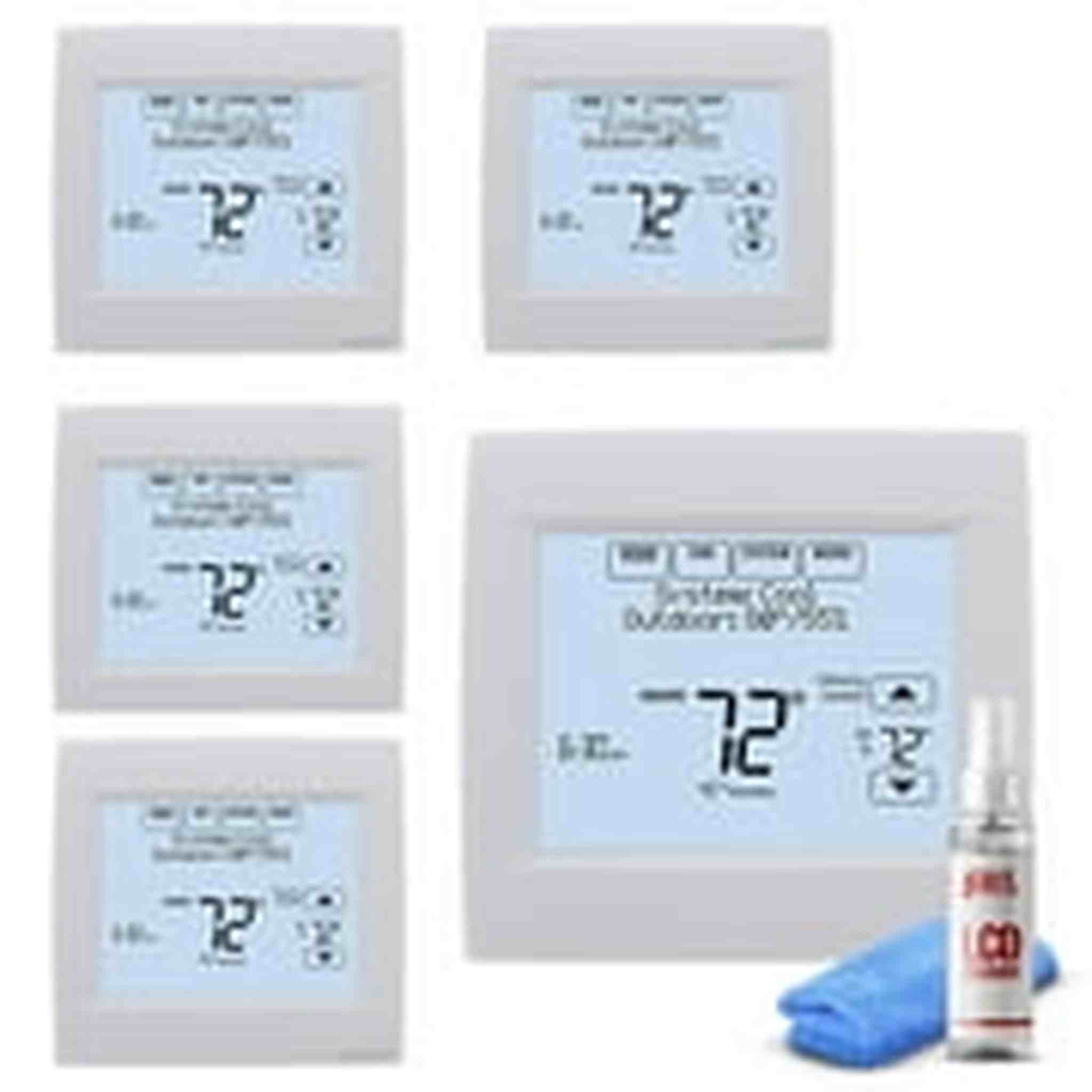 5-Pack Honeywell VisionPRO 8000 Thermostat - White + LCD Cleaner