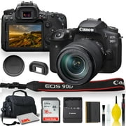 Canon EOS 90D DSLR Camera with 18-135mm Lens With Padded Case, Memory Card, and More - Starter Bundle Set Canon