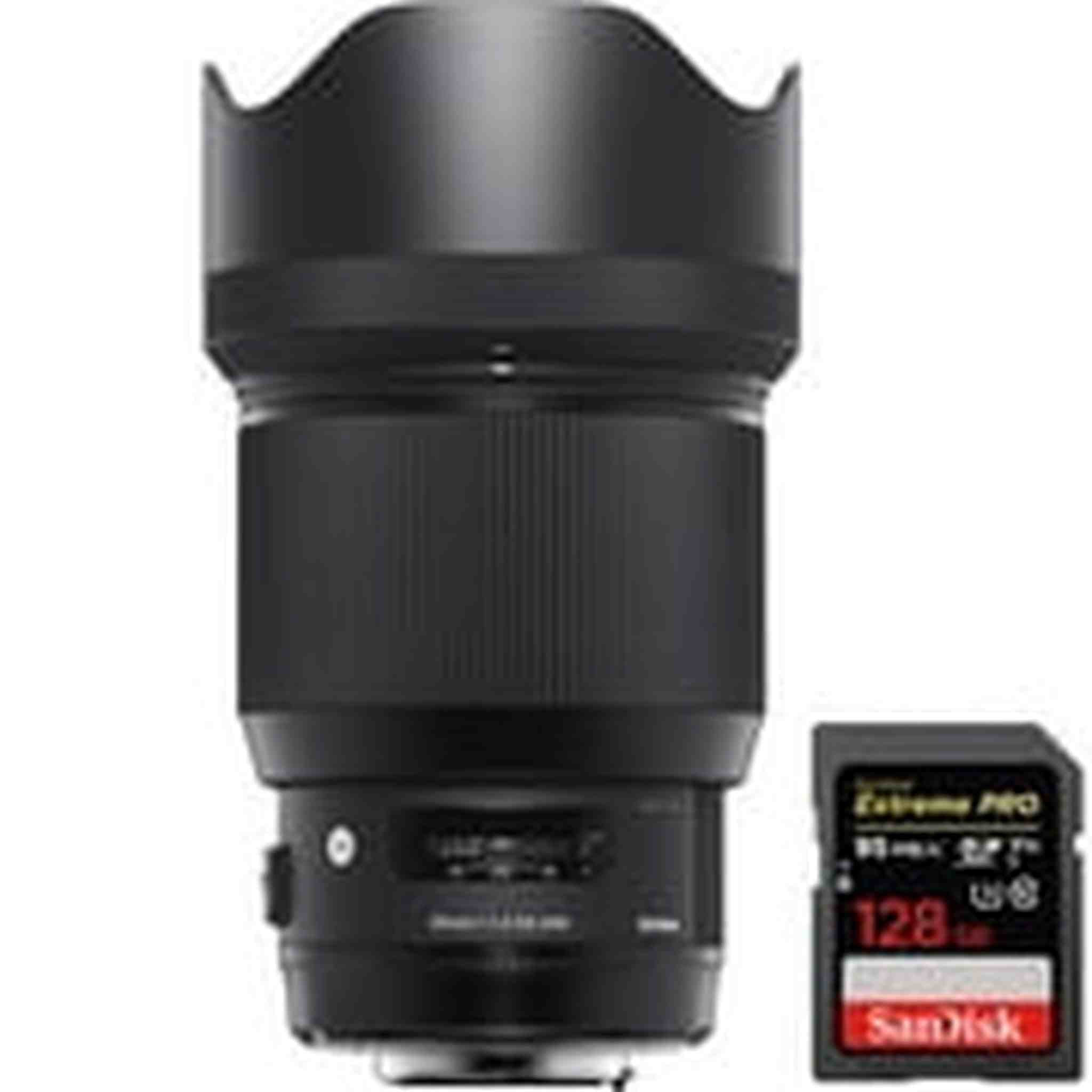 Sigma 321954 85mm F1.4 DG HSM Art Full-Frame Sensor Lens for Canon + Sandisk Extreme PRO SDXC 128GB UHS-1 Memory Card Sigma