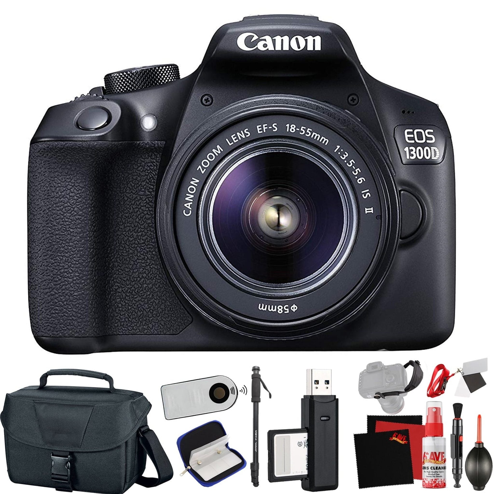 Canon EOS Rebel T6 Digital SLR Camera Kit with EF-S 18-55mm f/3.5-5.6 DC III Lens with Extra Accessory Bundle Canon