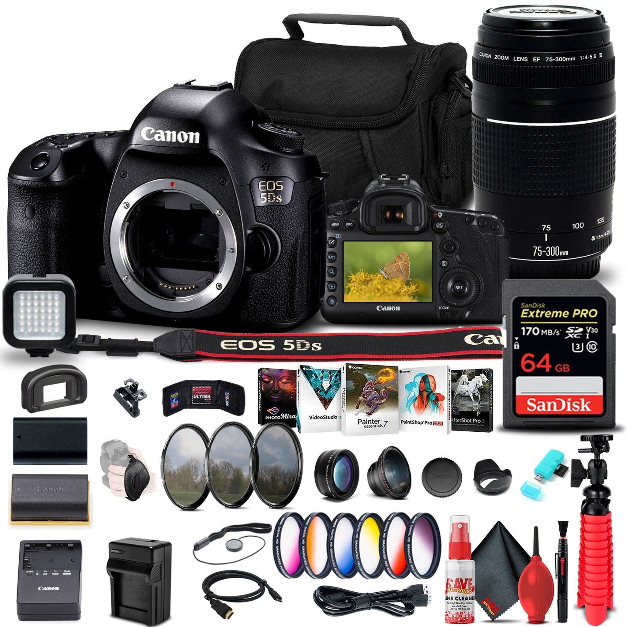 Canon EOS 5DS DSLR Camera Body Only 0581C002 + Canon Lens Pro Bundle Canon