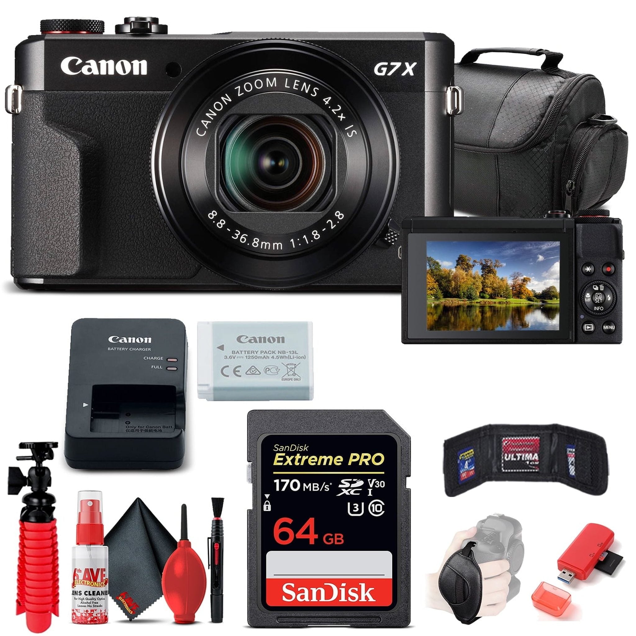 Canon PowerShot G7 X Mark II Digital Camera 1066C001 + 64GB Card + Basic Bundle Canon