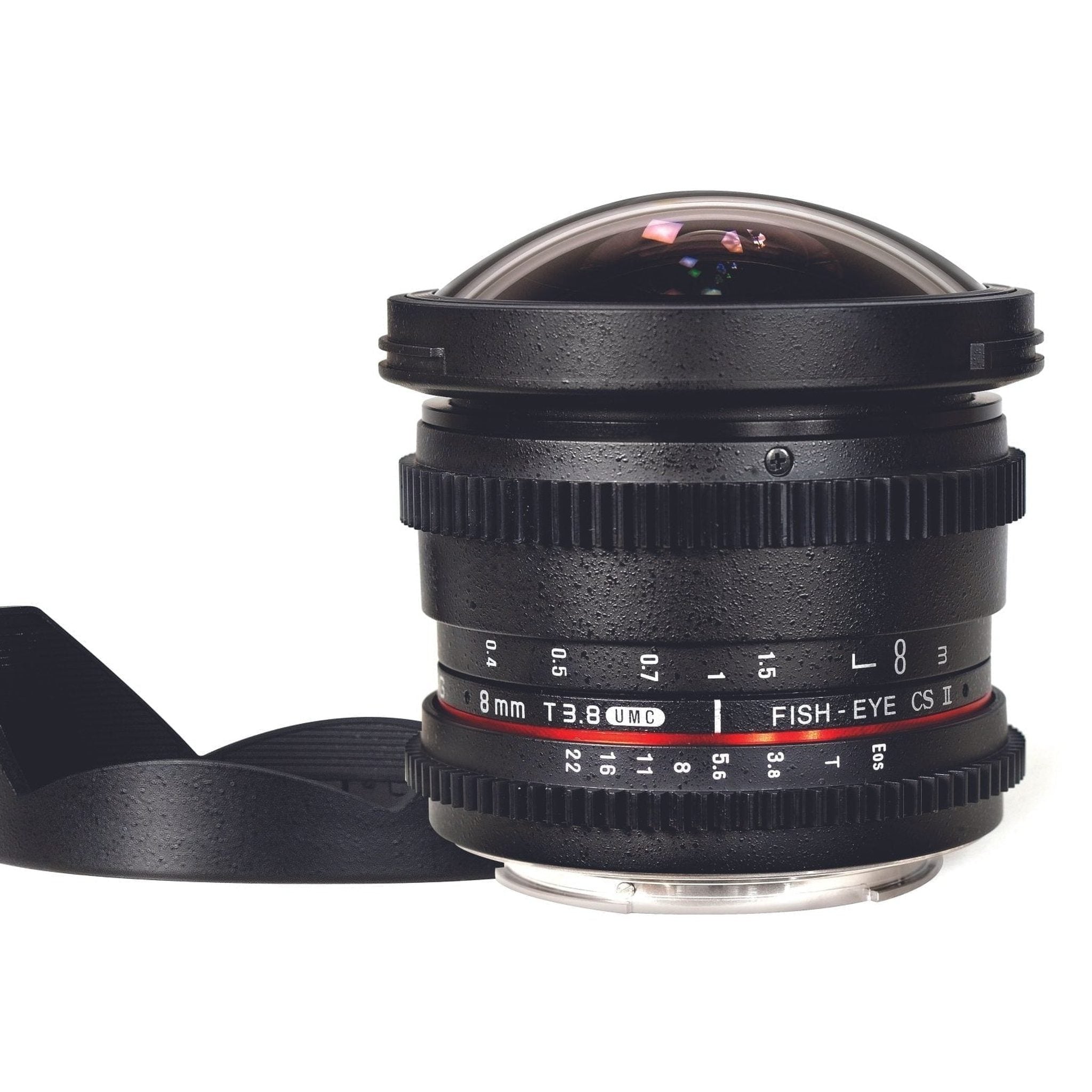 Rokinon RKHD8MV-N HD 8mm t/3.8 Fisheye Lens for Nikon with De-clicked Aperture and Removable HoodWide-Angle Lens Rokinon