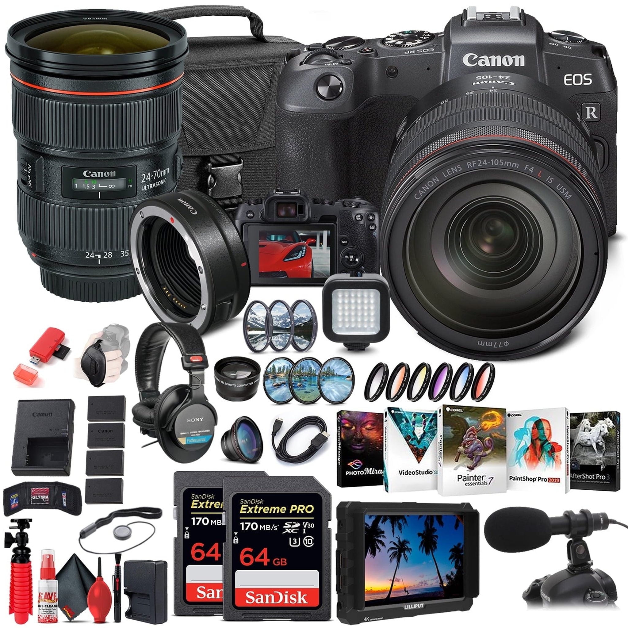 Canon EOS RP Mirrorless Digital Camera with 24-105mm Lens 3380C012 Storage Bundle Canon