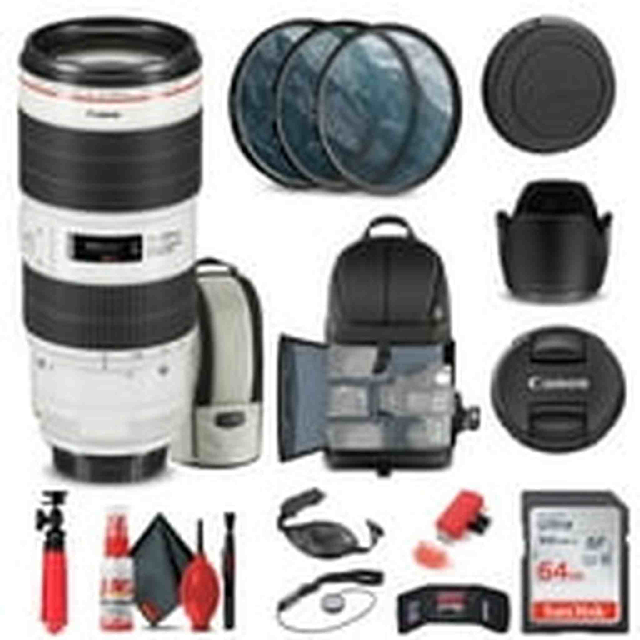 Canon EF 70-200mm f/2.8L IS III USM Lens 3044C002 + Filter + BackPack + More Canon