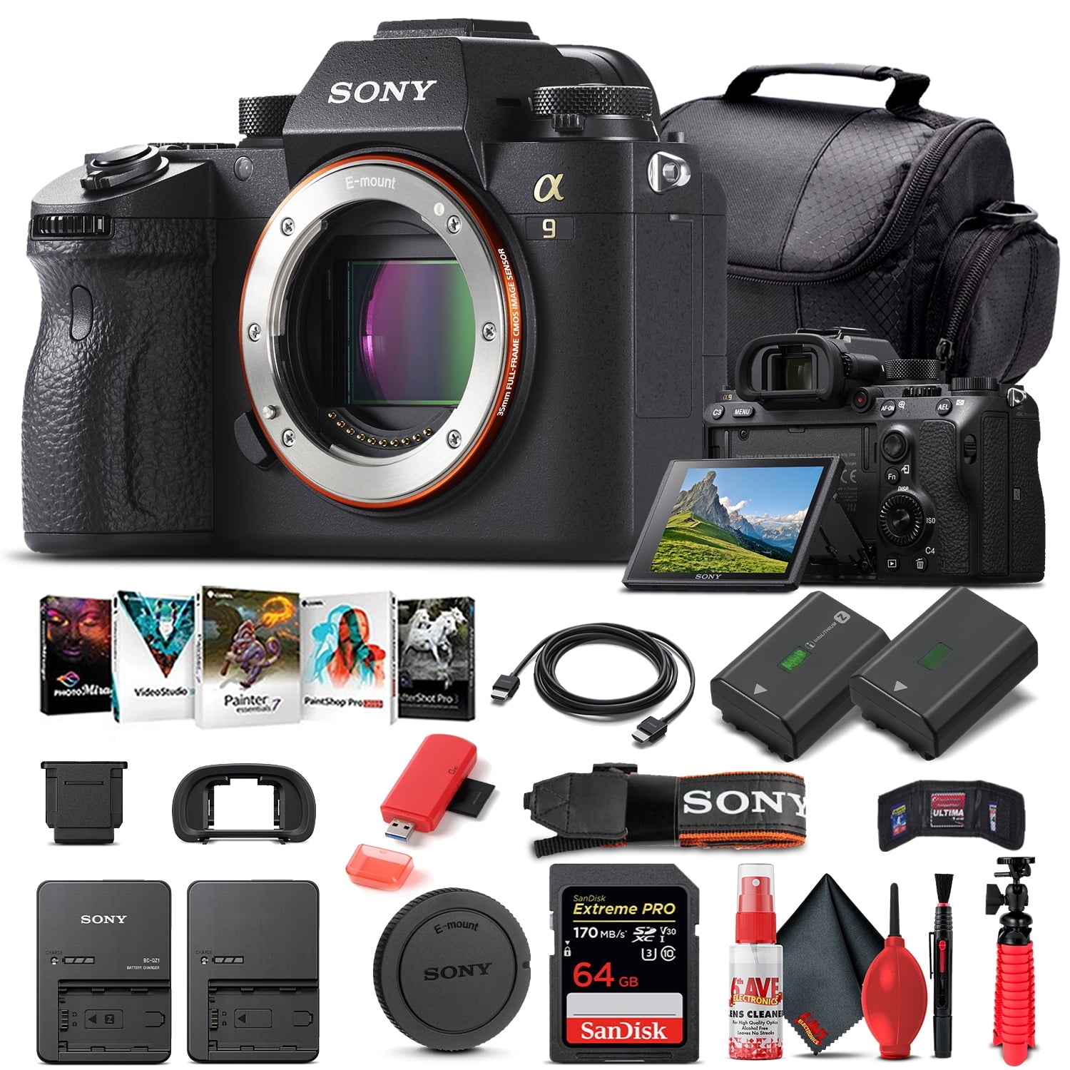 Sony Alpha a9 Mirrorless Camera Body Only ILCE9/B - Basic Bundle Sony