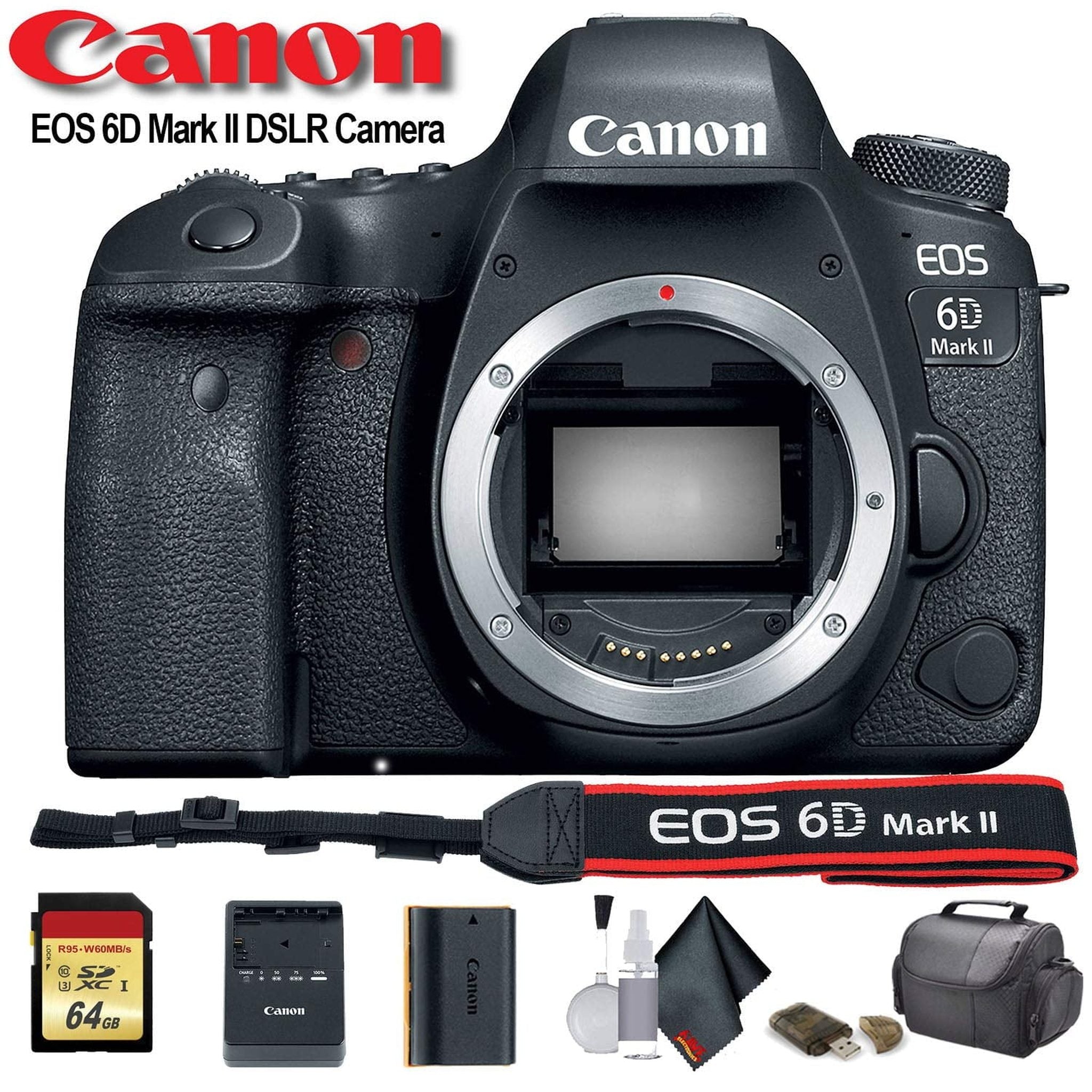 Canon EOS 6D Mark II DSLR Camera International Model 1897C002 - Starter Bundle Canon