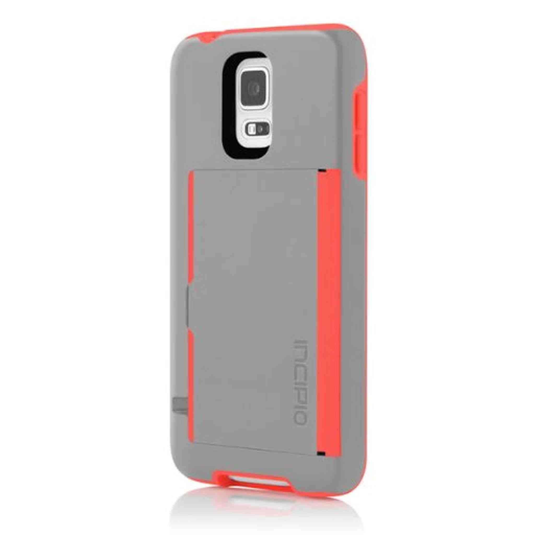 Incipio Stowaway for Samsung Galaxy S5 - Gray/Neon Orange Incipio