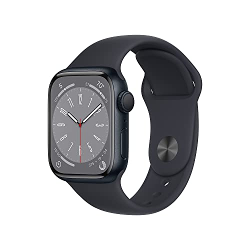 Apple Watch Series 8 [GPS 41mm] Smart Watch w/ Midnight Aluminum Case with Midnight Sport Band - S/M.