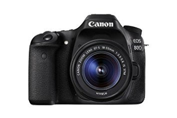 Canon EOS 80D Digital SLR Kit with EF-S 18-55mm f/3.5-5.6 Image Stabilization STM Lens Black International Model No Warranty Canon