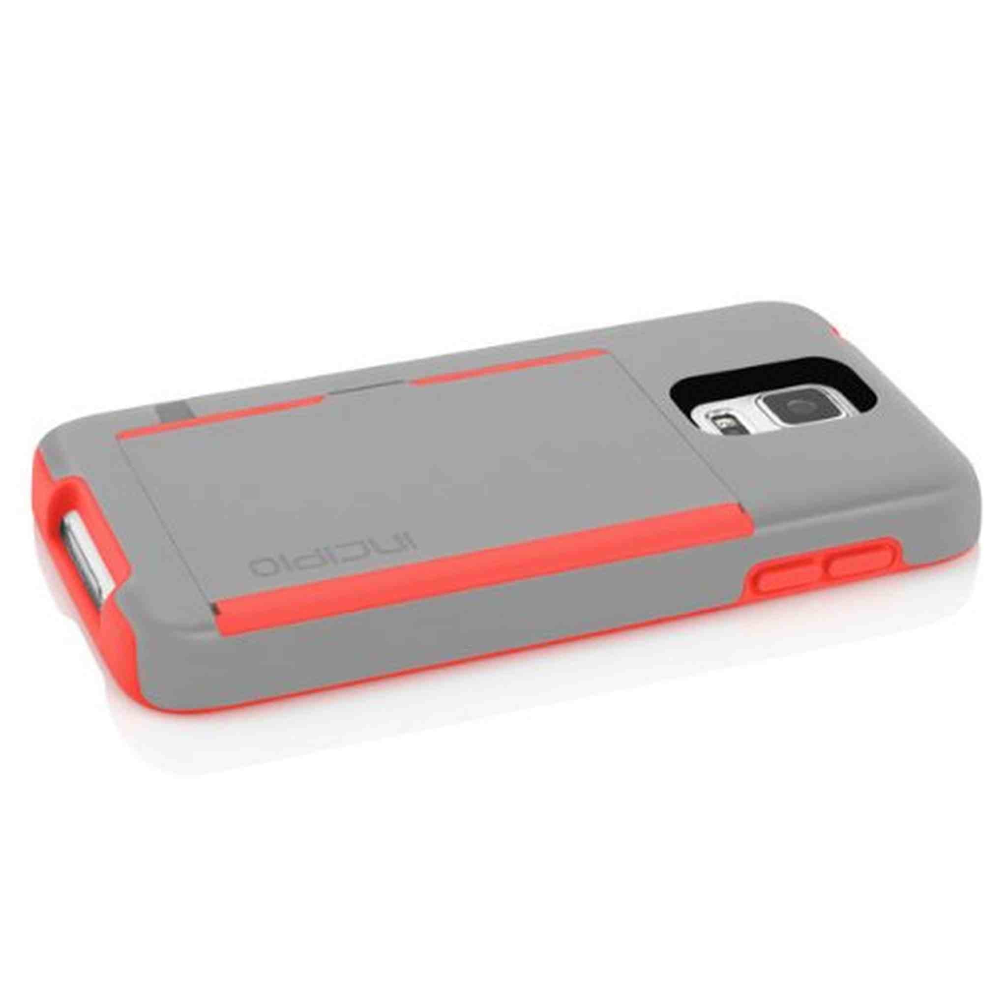 Incipio Stowaway for Samsung Galaxy S5 - Gray/Neon Orange Incipio