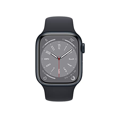 Apple Watch Series 8 [GPS 41mm] Smart Watch w/ Midnight Aluminum Case with Midnight Sport Band - S/M.