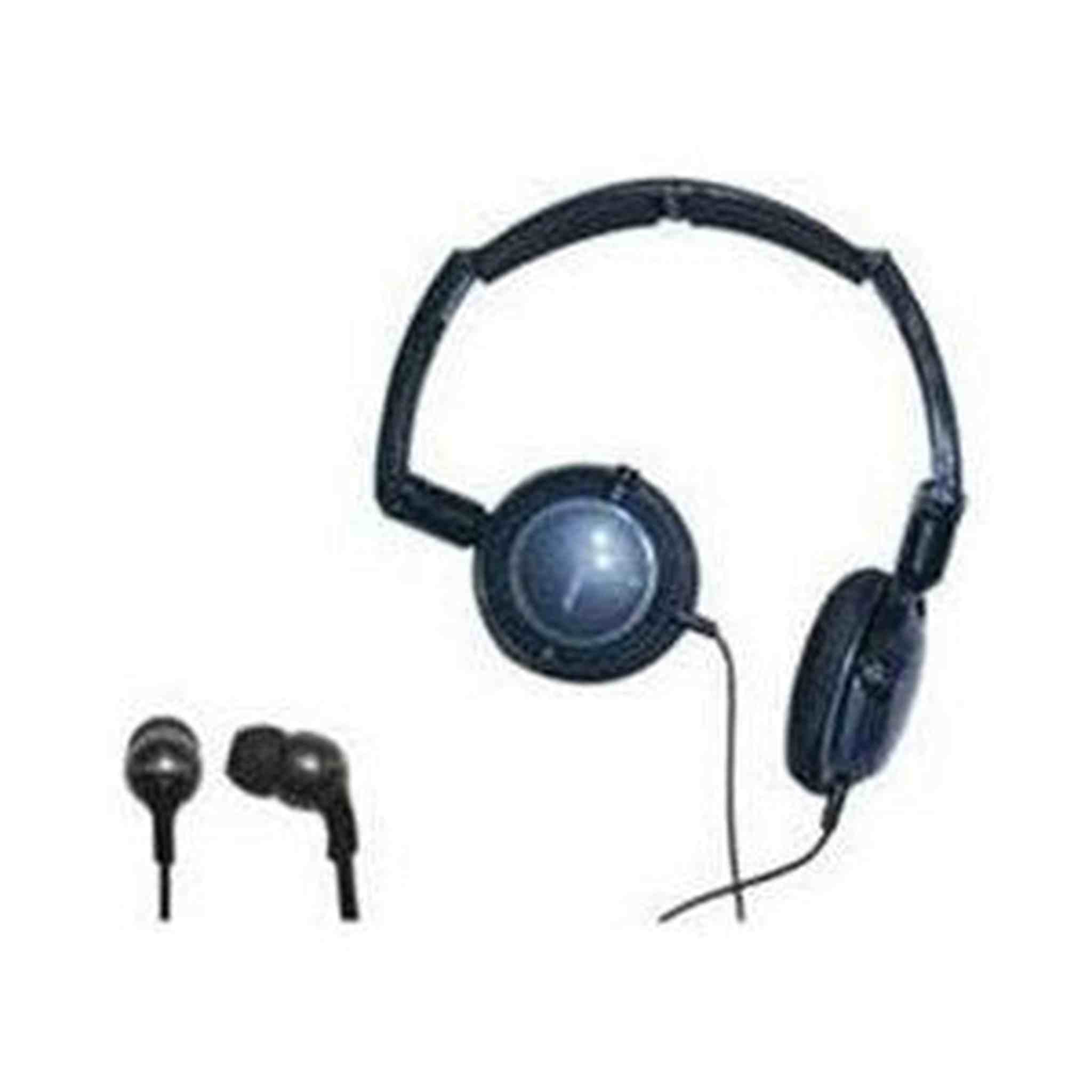 Soniq KABOOM! Headphone/Earphone Combo Pack, 18 Hz to 22 kHz Frequency Response, Black Soniq