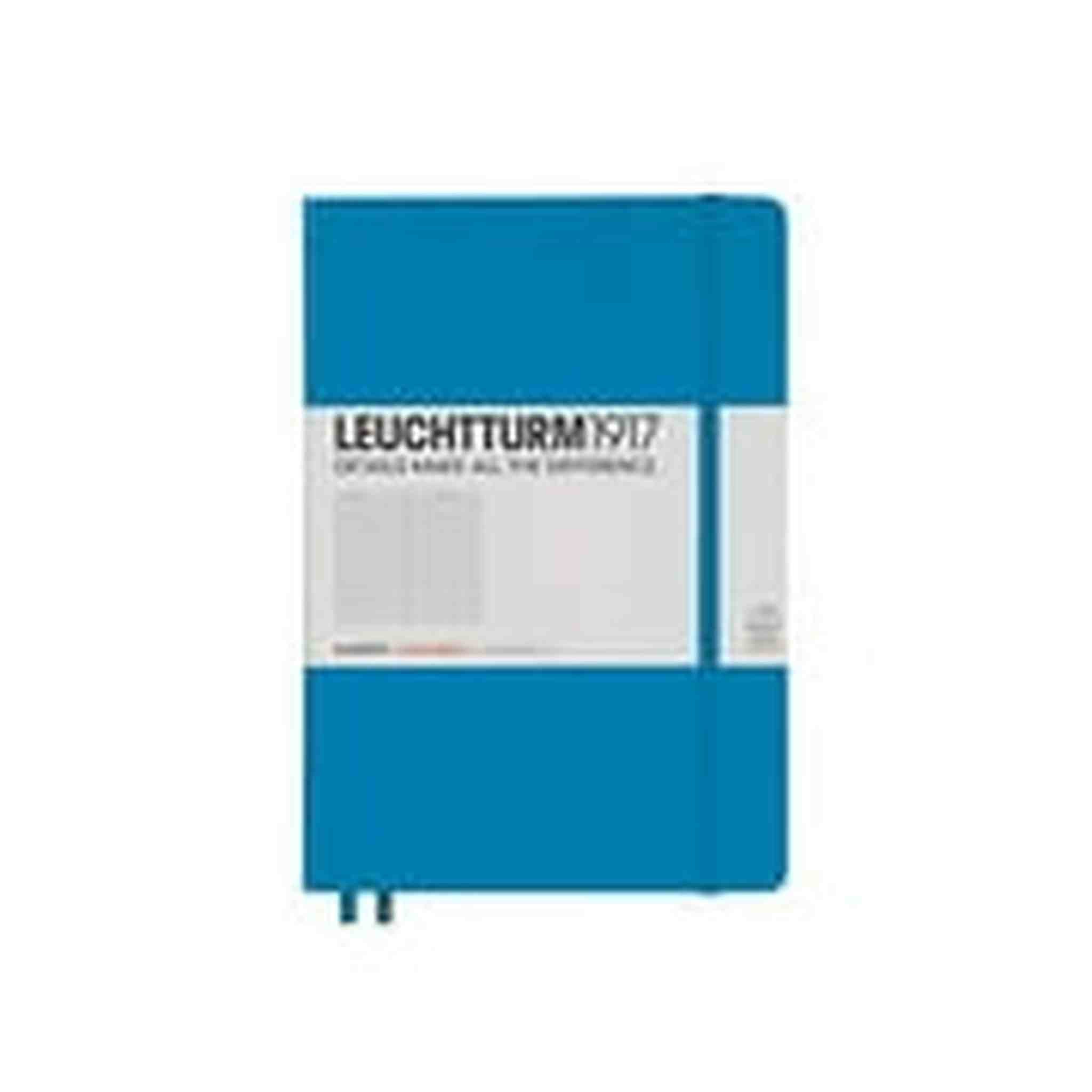 LEUCHTTURM1917 - Medium A5 Squared Hardcover Notebook Azur - 251 Numbered Pages Leuchtturm