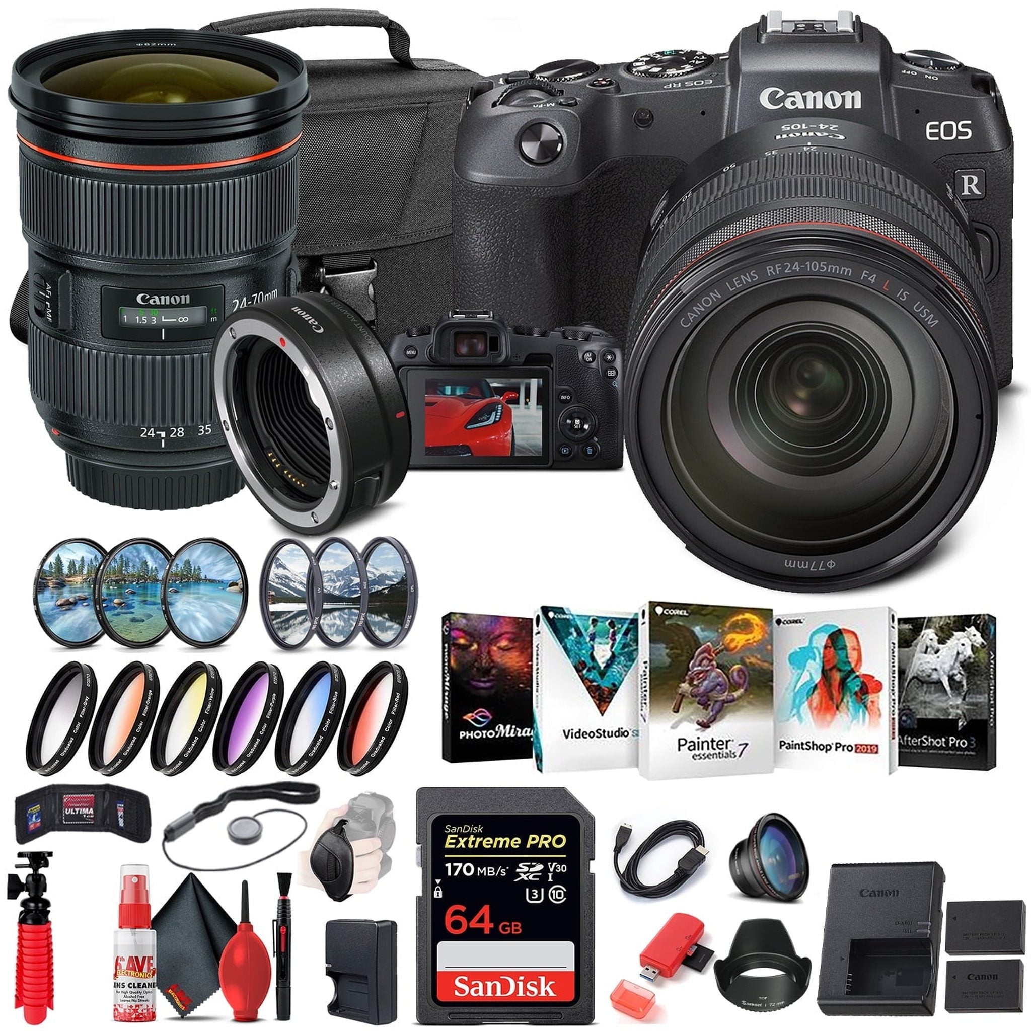 Canon EOS RP Mirrorless Camera with 24-105mm Lens 3380C012 + Canon EF Graphic Bundle Canon