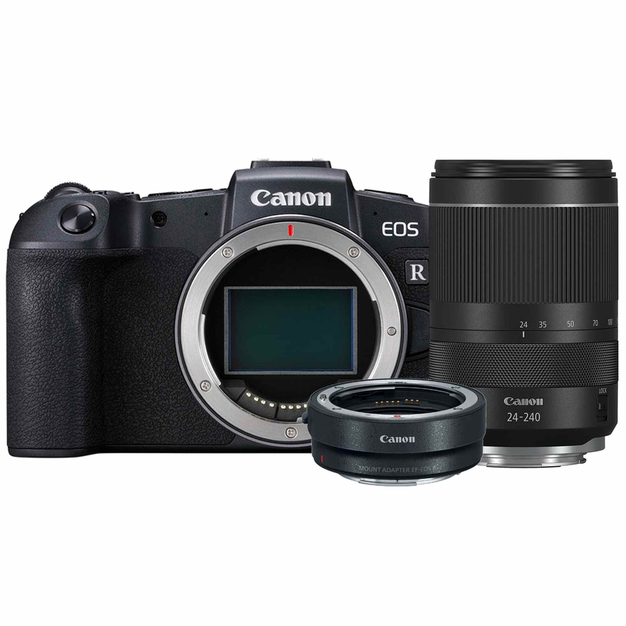 Canon EOS RP Mirrorless Camera w/RF 24-240mm Lens F/4-6.3 is USM & Lens Mount Adapter Canon