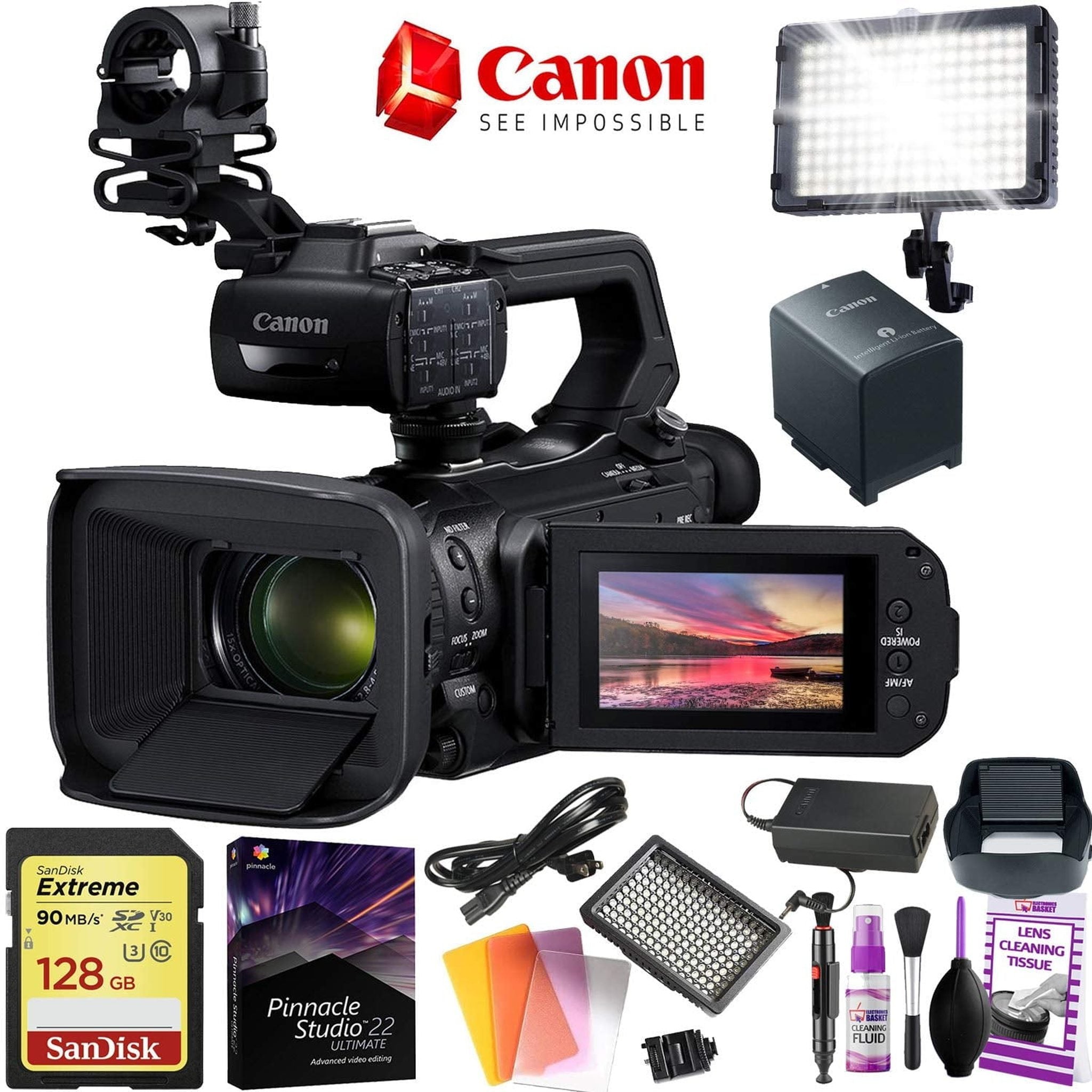 Canon Xa55 Professional Uhd 4K Camcorder 4K Video - 15X Zoom Lens - 128Gb Memory - Video Editing Software Bundle Canon