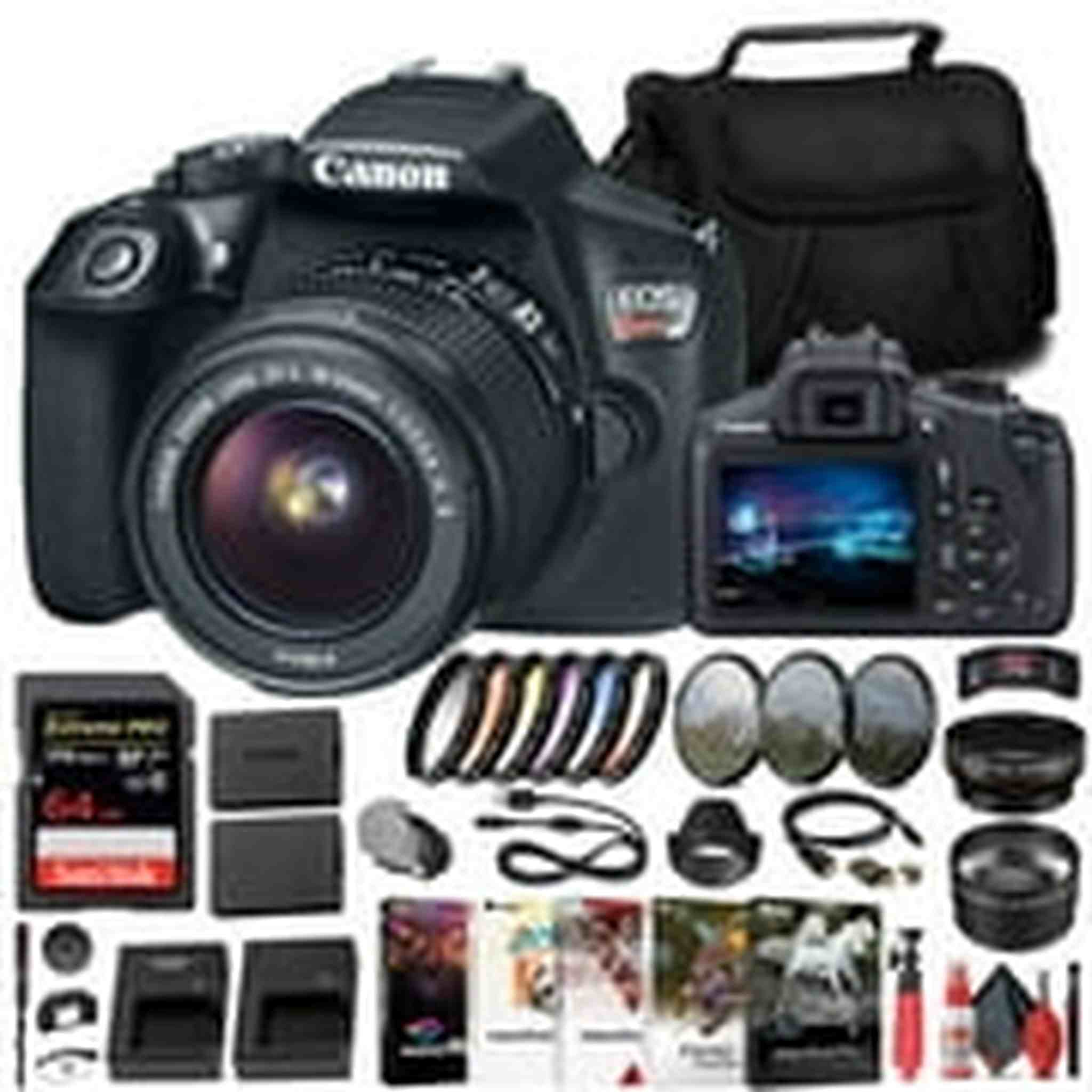 Canon EOS Rebel T6 DSLR Camera W/ 18-55mm Lens + 64GB Card + Filter Kit + More Canon