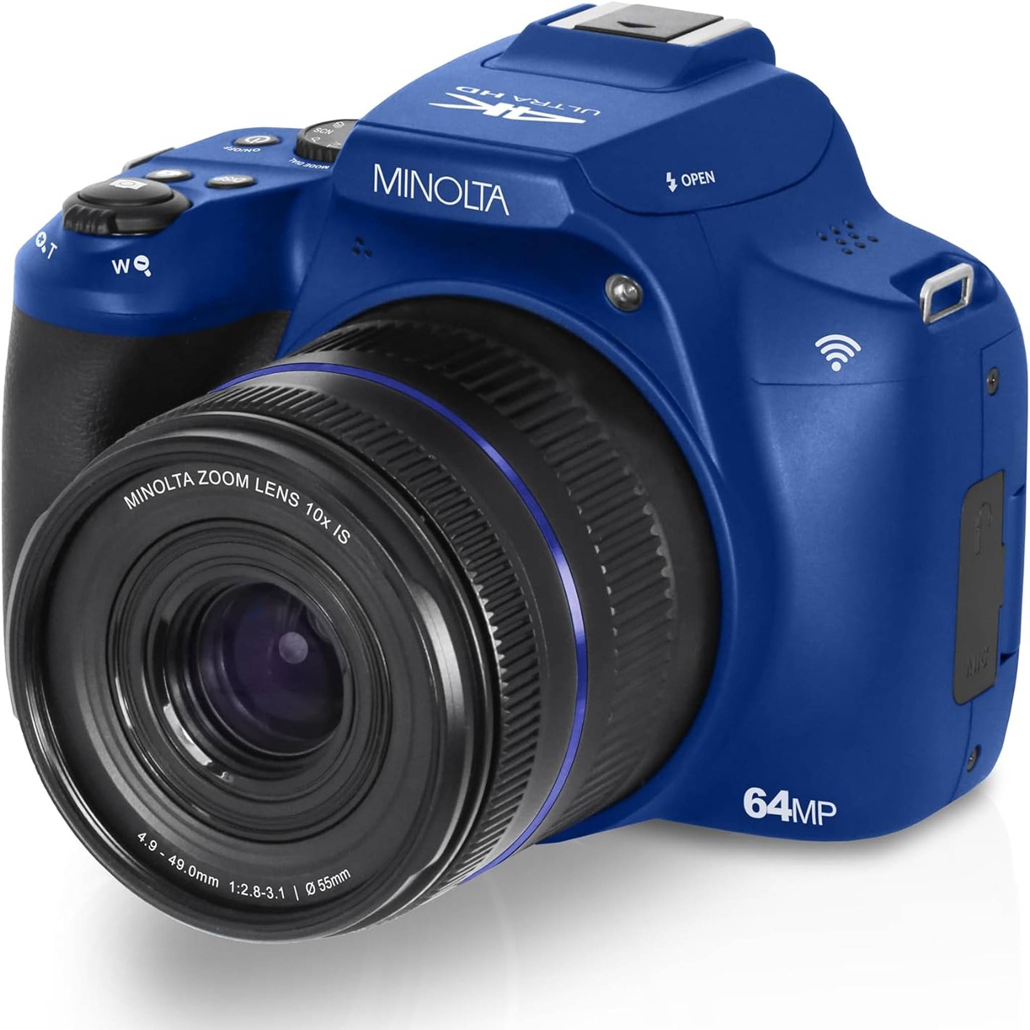 Minolta 64 Mega Pixels Auto Focus Digital Camera 4K Ultra HD Video Blue - Bundle Minolta