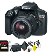 Canon EOS Rebel T6 DSLR Camera with 18-55mm Lens + 64GB Memory Card + Mega Accessory Kit + 1 Year Warranty Bundle Canon