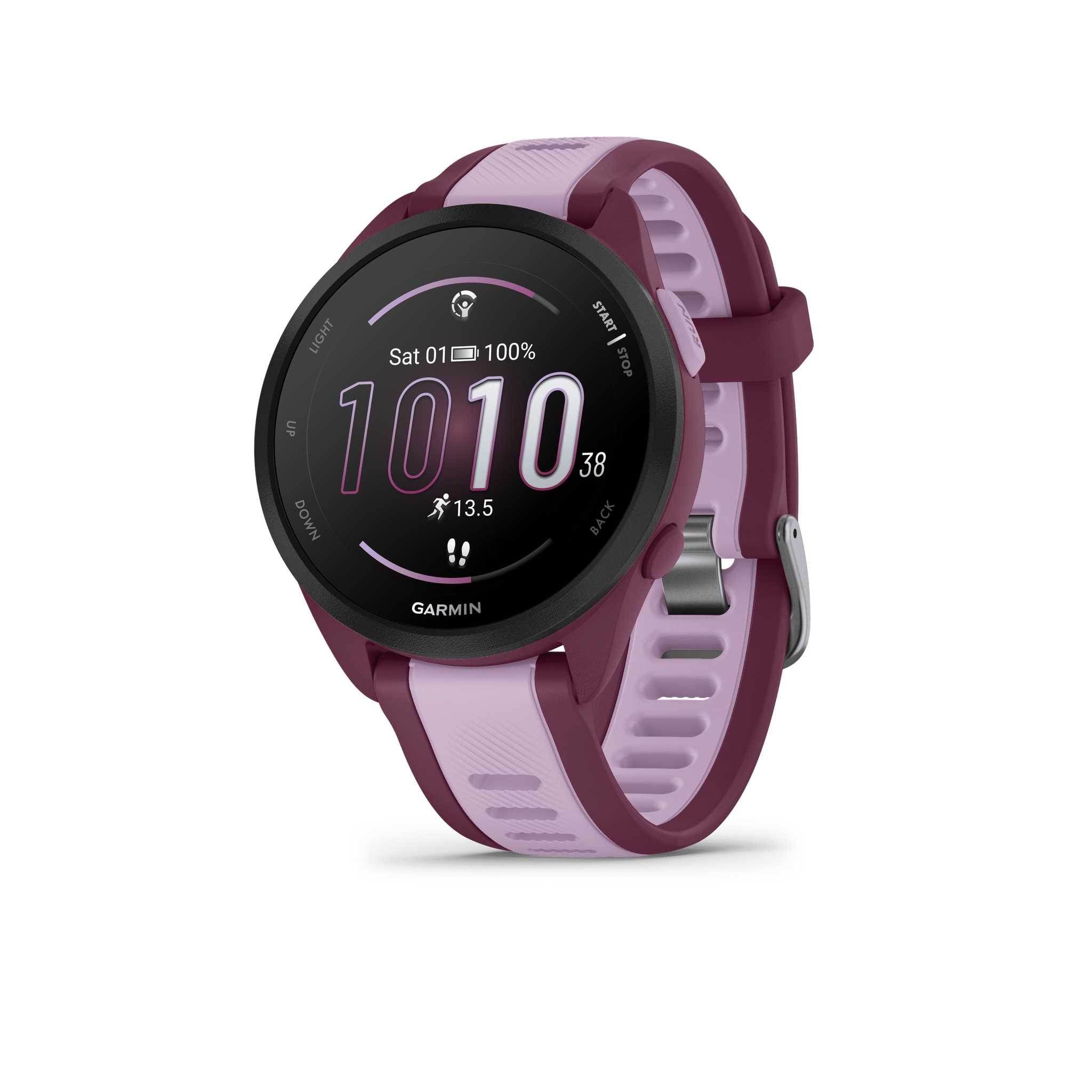 Garmin Forerunner 165 Music, Running Smartwatch, Colorful AMOLED Display, Training Metrics and Recovery Insights, Music on Your Wrist, Berry Garmin