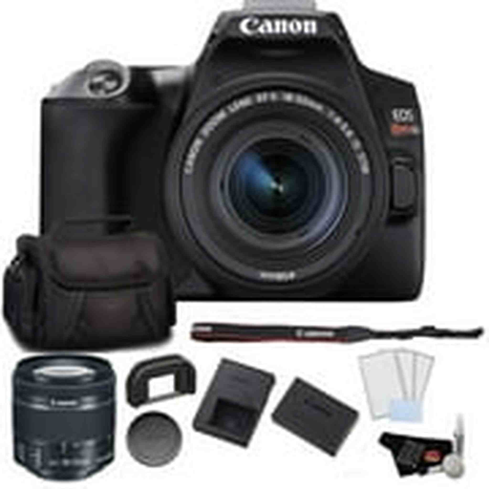 Canon EOS Rebel SL3 DSLR Camera with 18-55mm Lens Black Bundle with LCD Screen Protectors + Carrying Case and More Canon