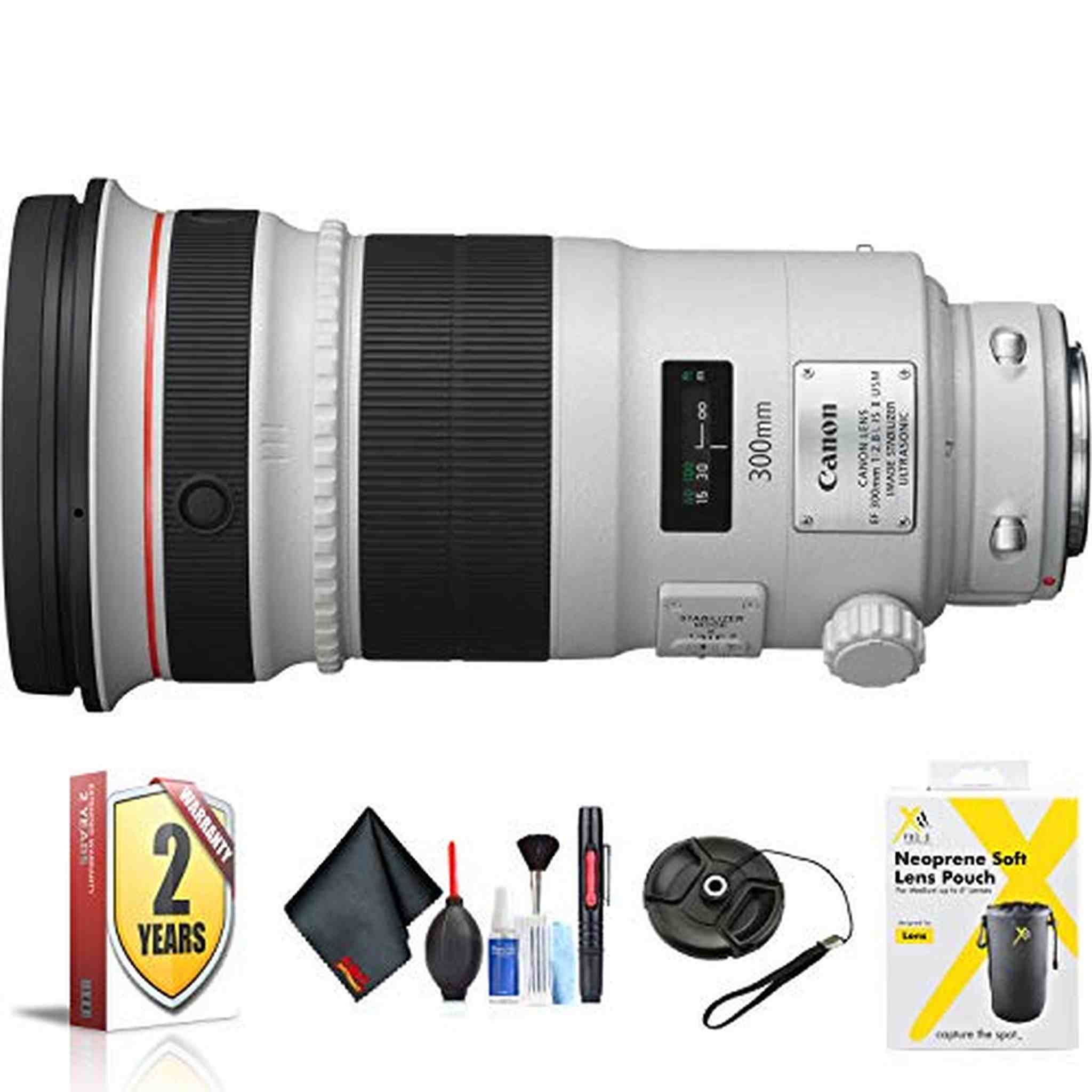 Canon EF 300mm f/2.8L is II USM Lens for Canon EF Mount + Accessories International Model with 2 Year Warranty Canon